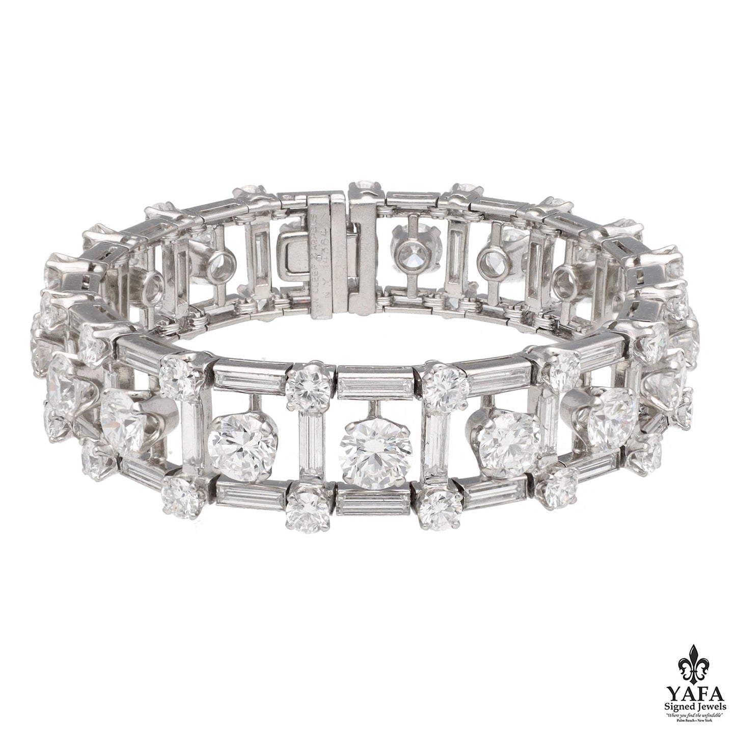 Van Cleef & Arpels Round Brilliant and Baguette Cut Diamond Bracelet