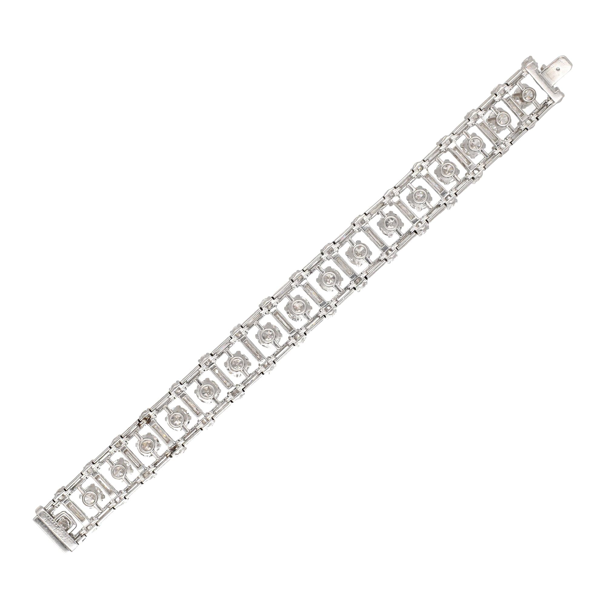 Van Cleef & Arpels Round Brilliant and Baguette Cut Diamond Bracelet