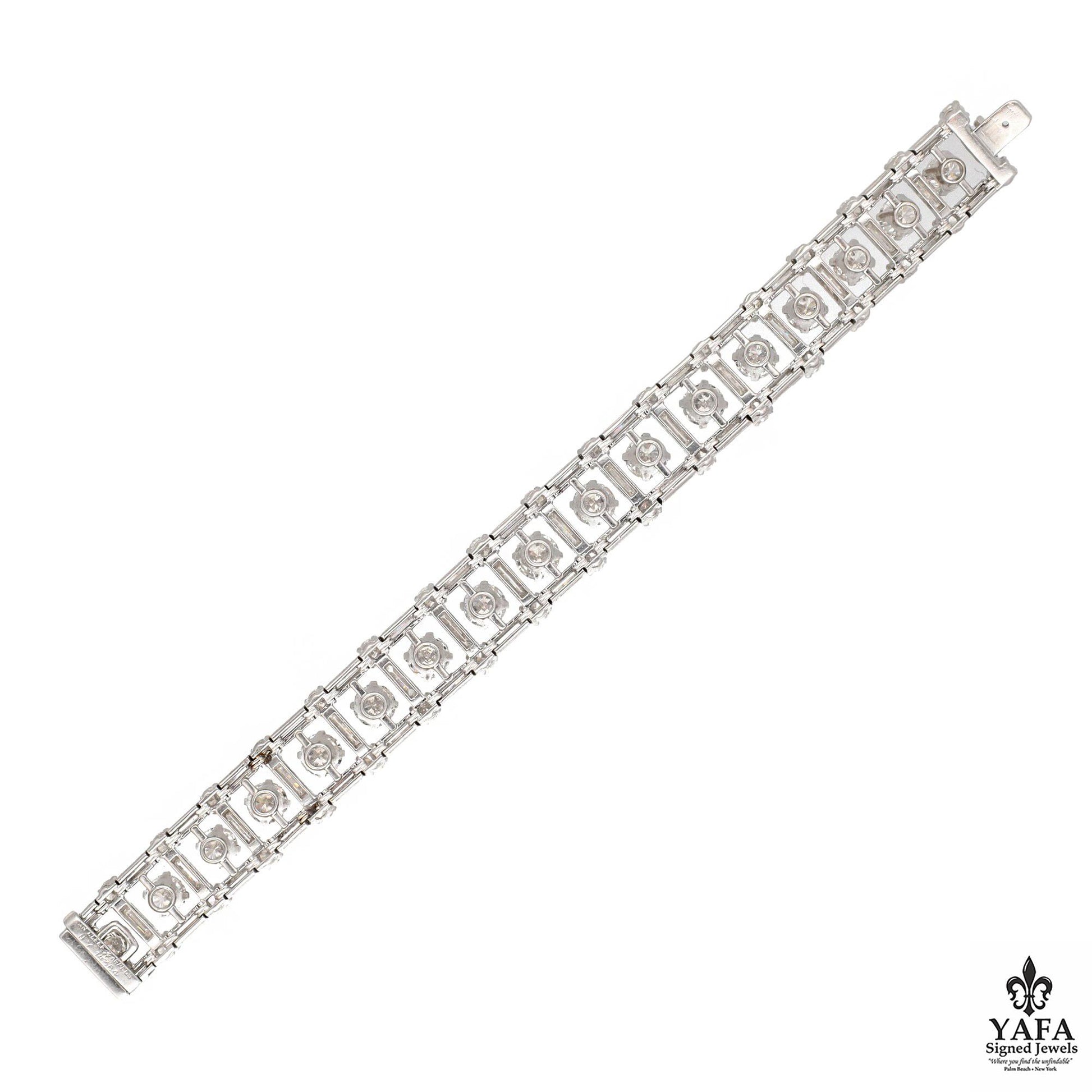 Van Cleef & Arpels Round Brilliant and Baguette Cut Diamond Bracelet