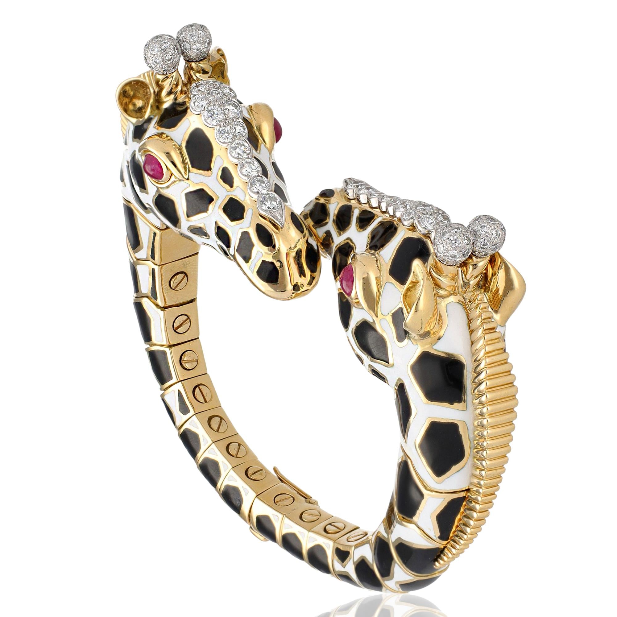 DAVID WEBB 'Twin Giraffe' Bracelet