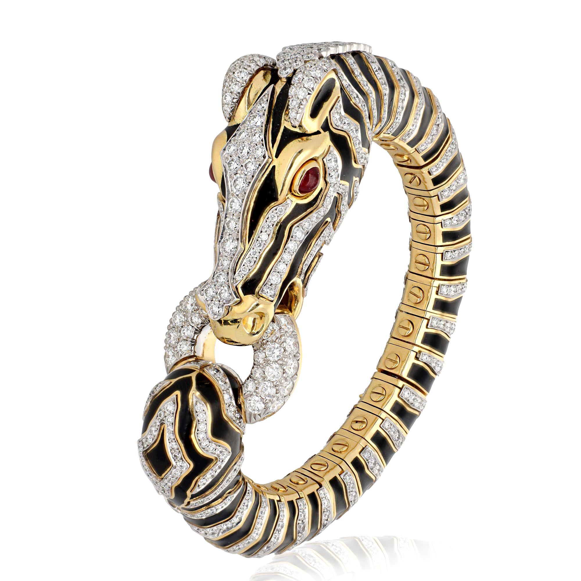 DAVID WEBB Diamond Zebra Bracelet