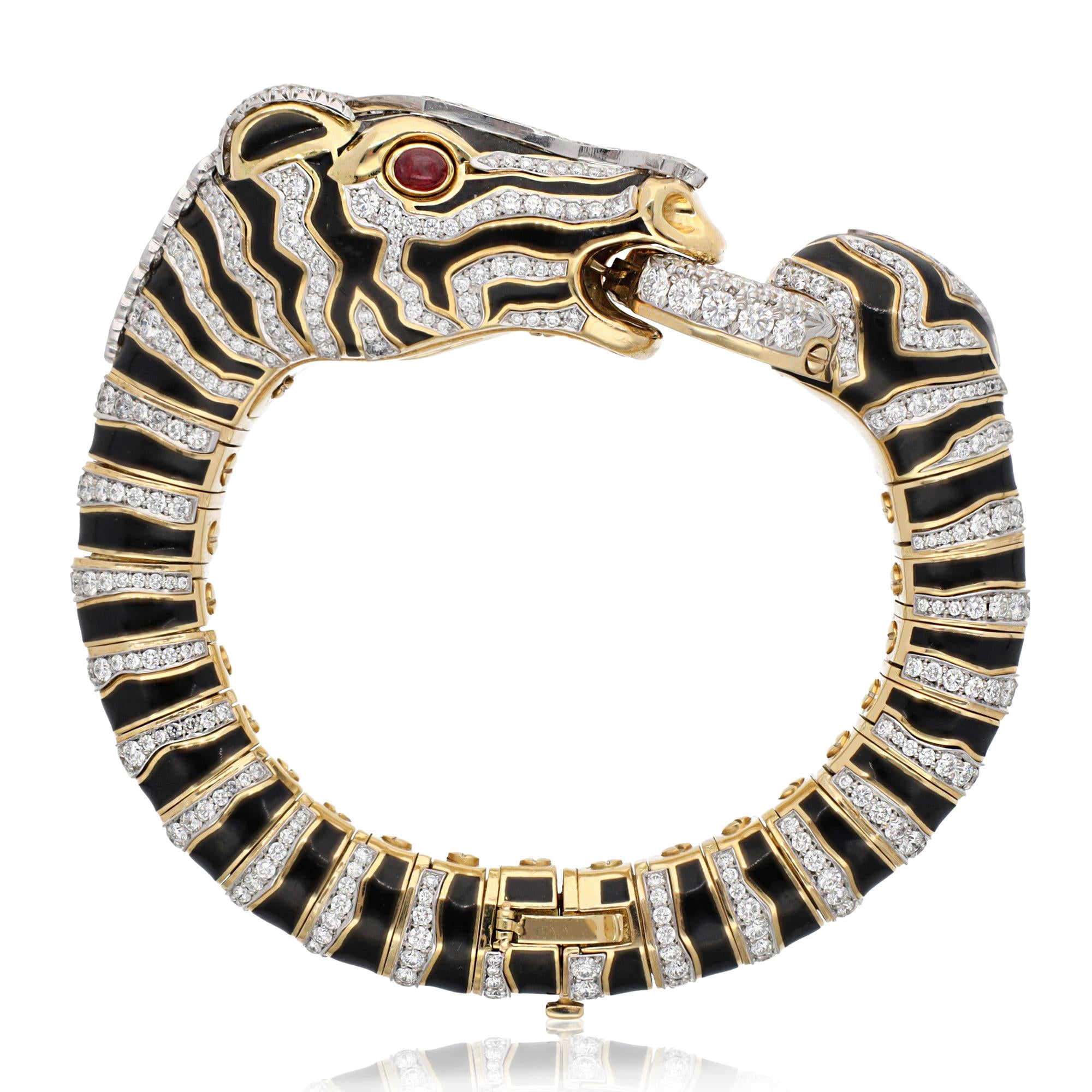 DAVID WEBB Diamond Zebra Bracelet