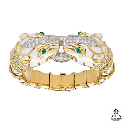 DAVID WEBB 'Double Head Lion' Bracelet