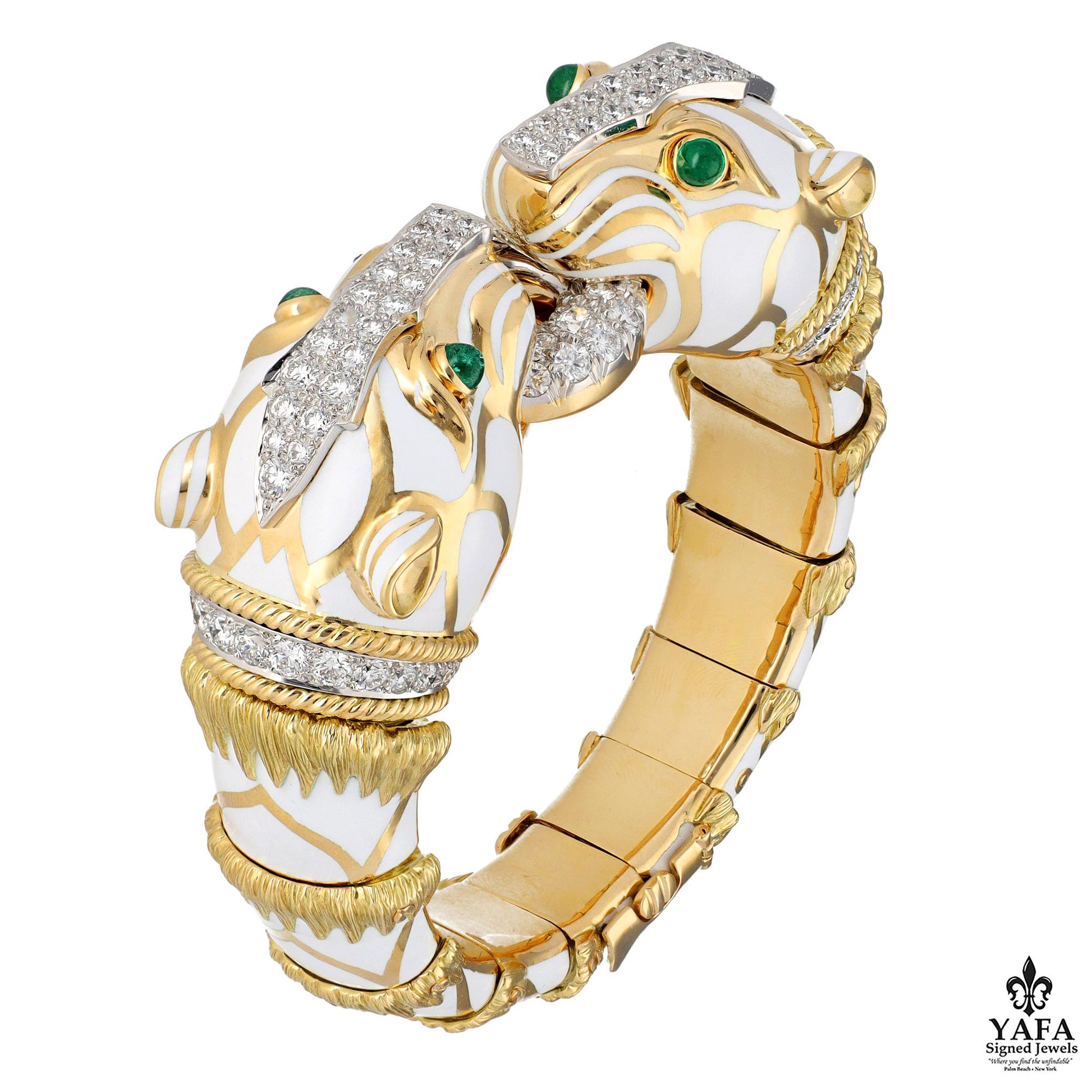 DAVID WEBB 'Double Head Lion' Bracelet