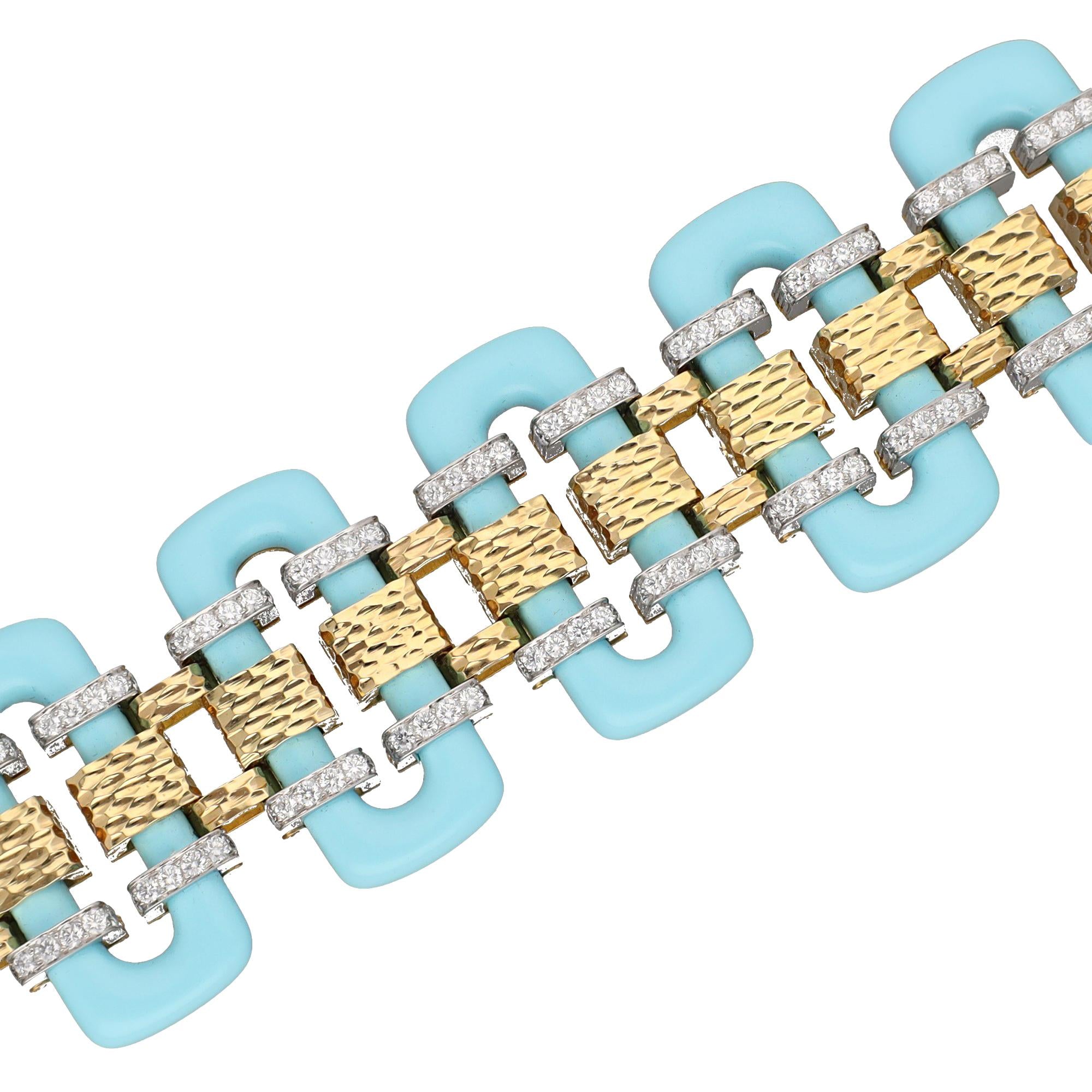 DAVID WEBB Tread Bracelet - Turquoise
