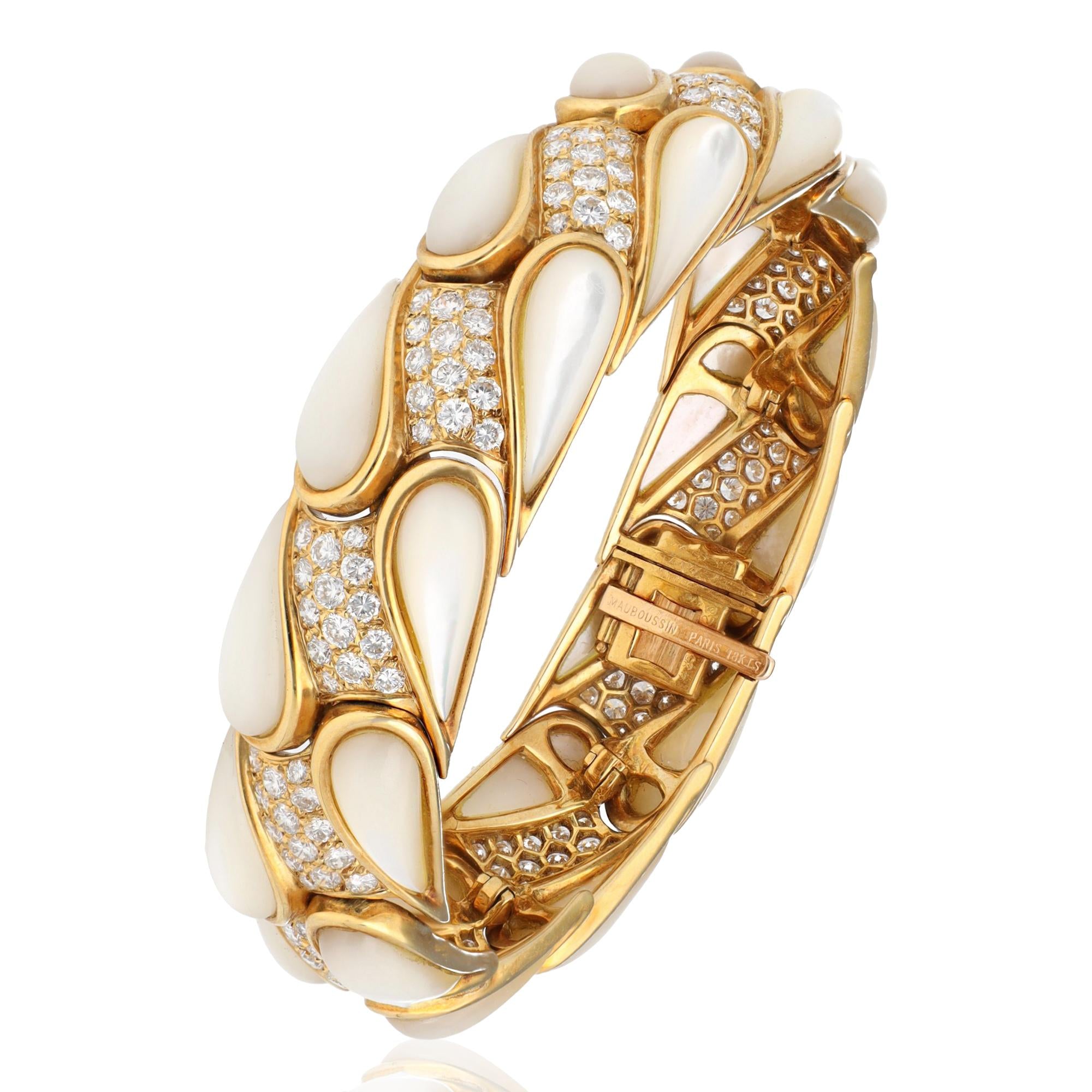 MAUBOUSSIN Yellow Sapphire, Diamond and Mother of Pearl Bracelet Set