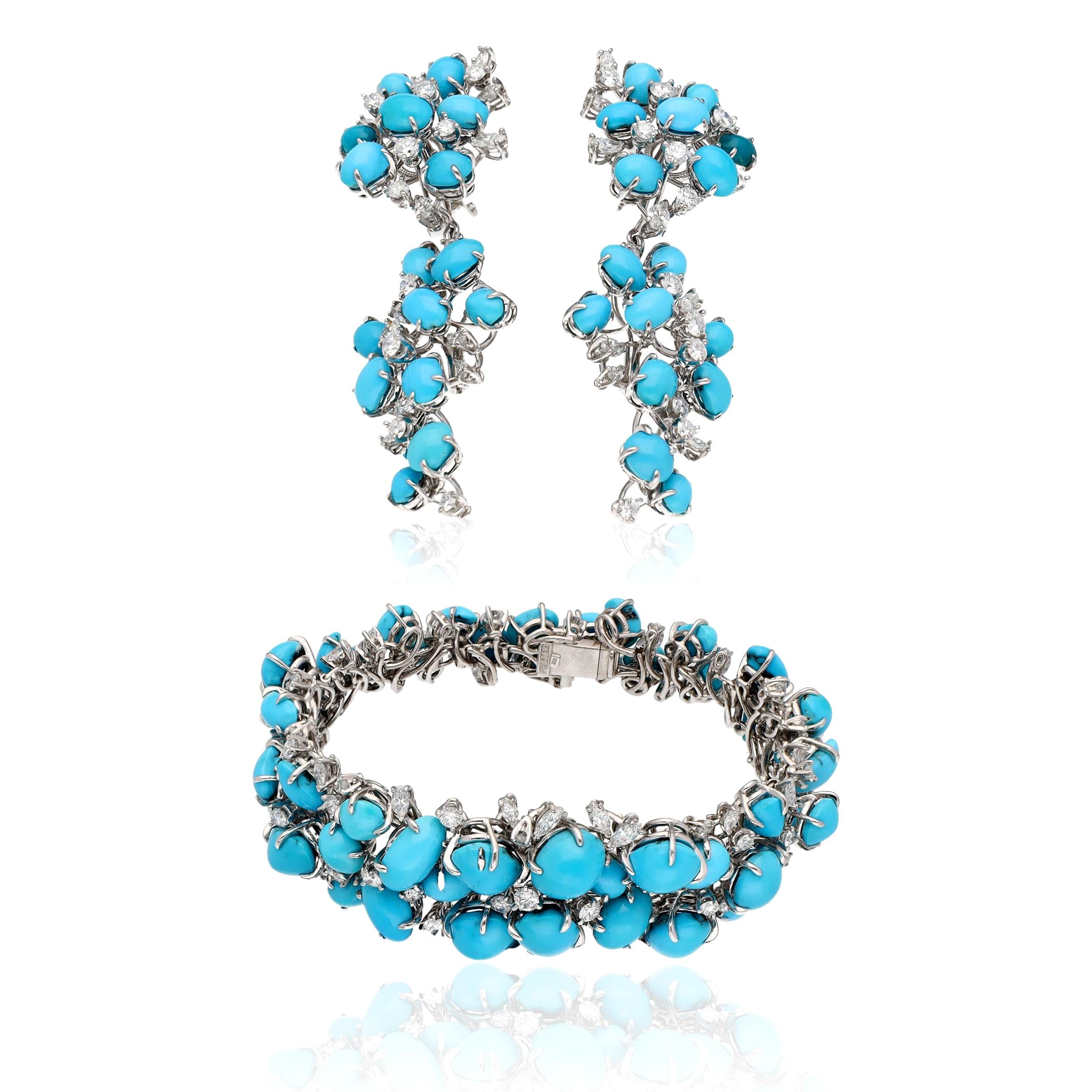 MEISTER Turquoise Bracelet and Ear Clips