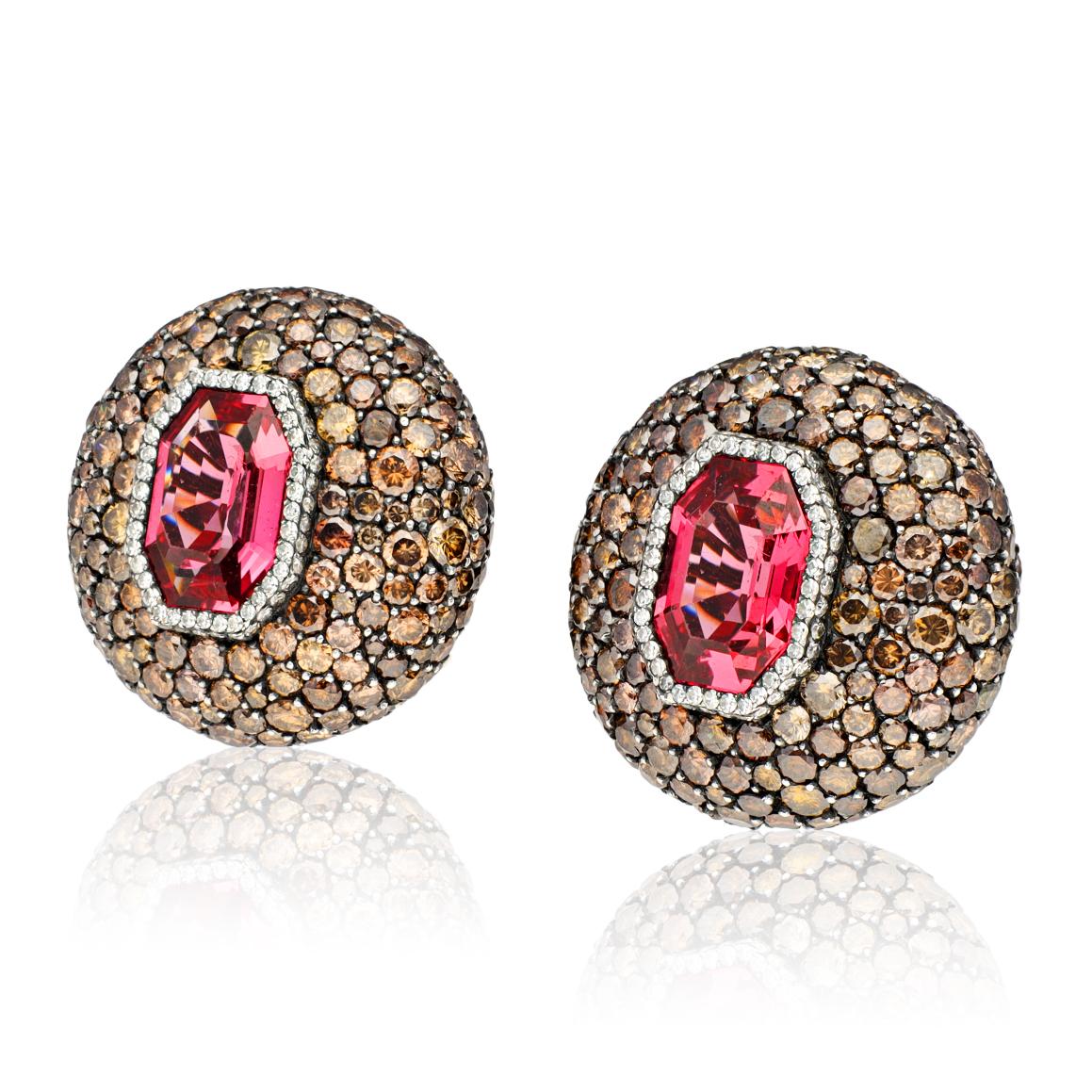 JAR PARIS Octagonal Spinels, and Diamond Earclips