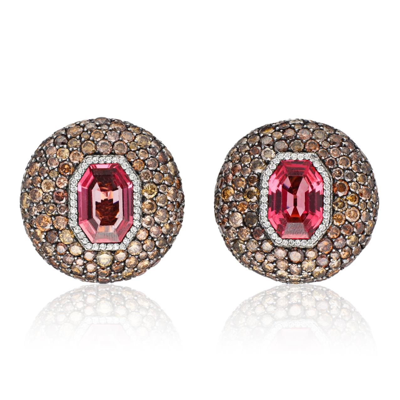 JAR PARIS Octagonal Spinels, and Diamond Earclips