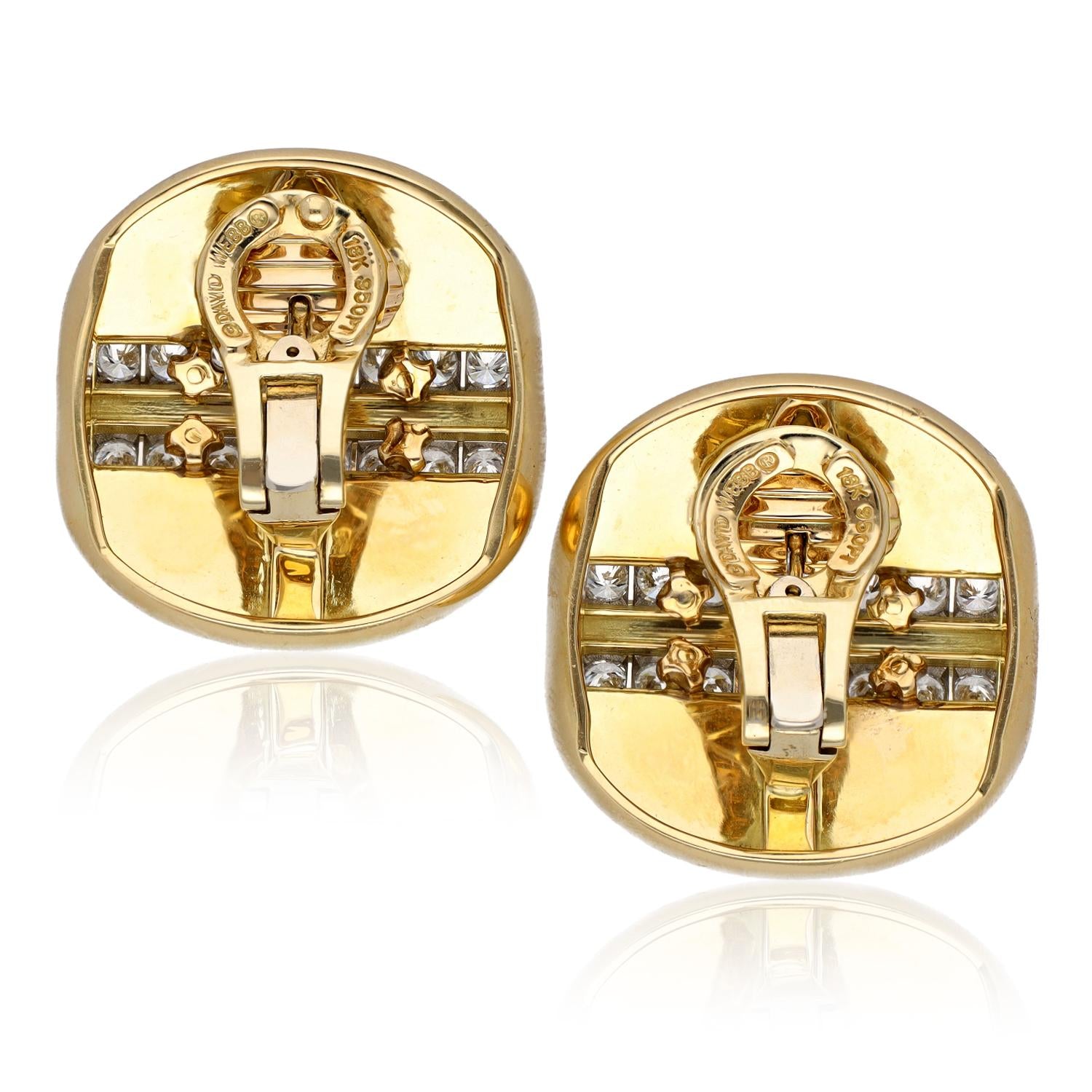 DAVID WEBB Metro Earrings, White Enamel