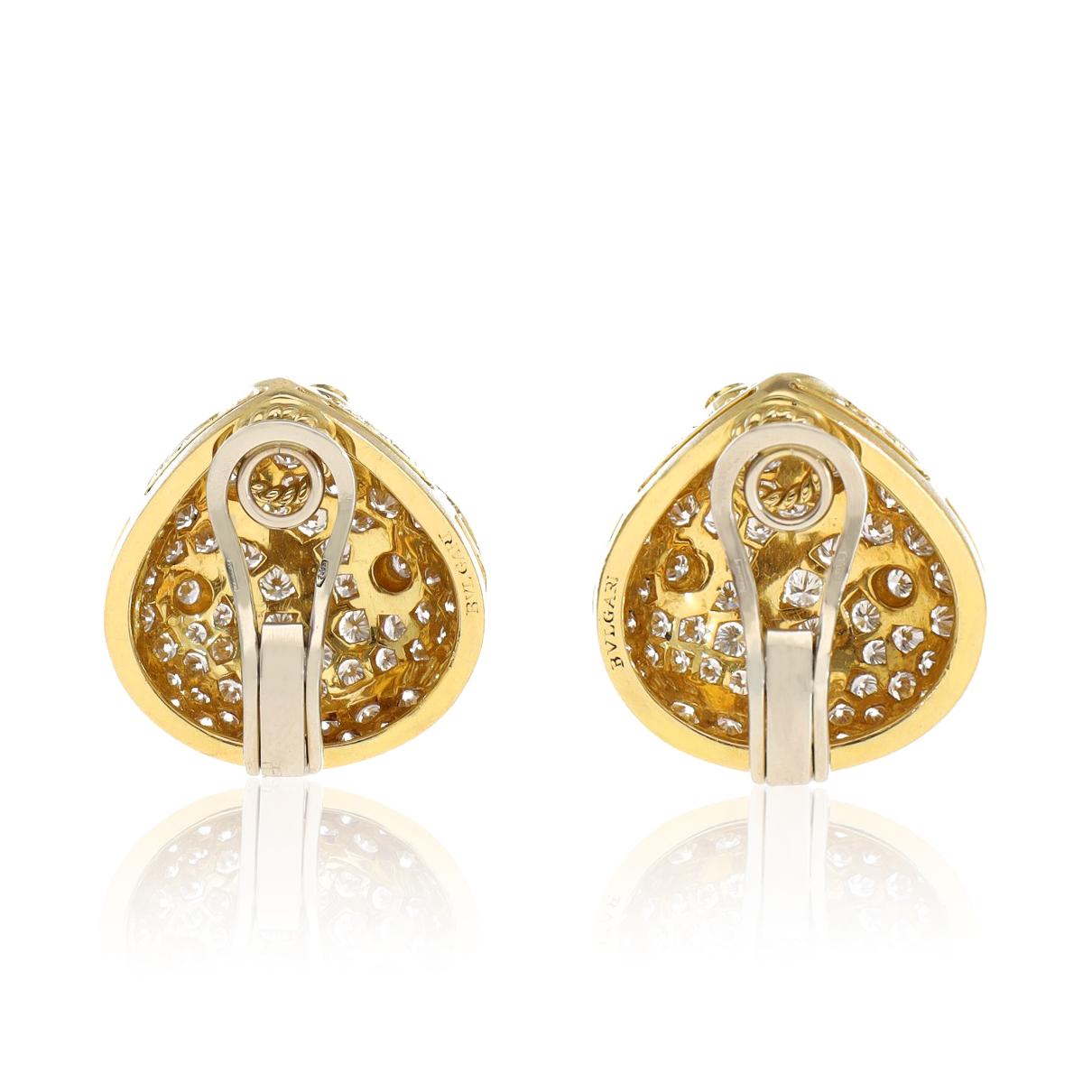BULGARI Pave Diamond Earrings