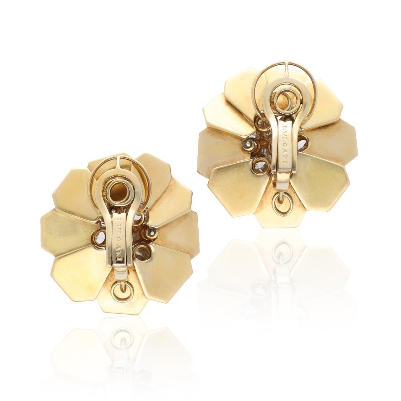 BVLGARI Diamond Floral Ear Clips