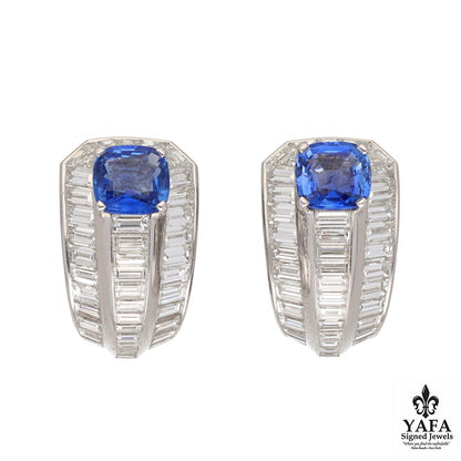 CARTIER Madagascar Sapphire and Diamond Earrings