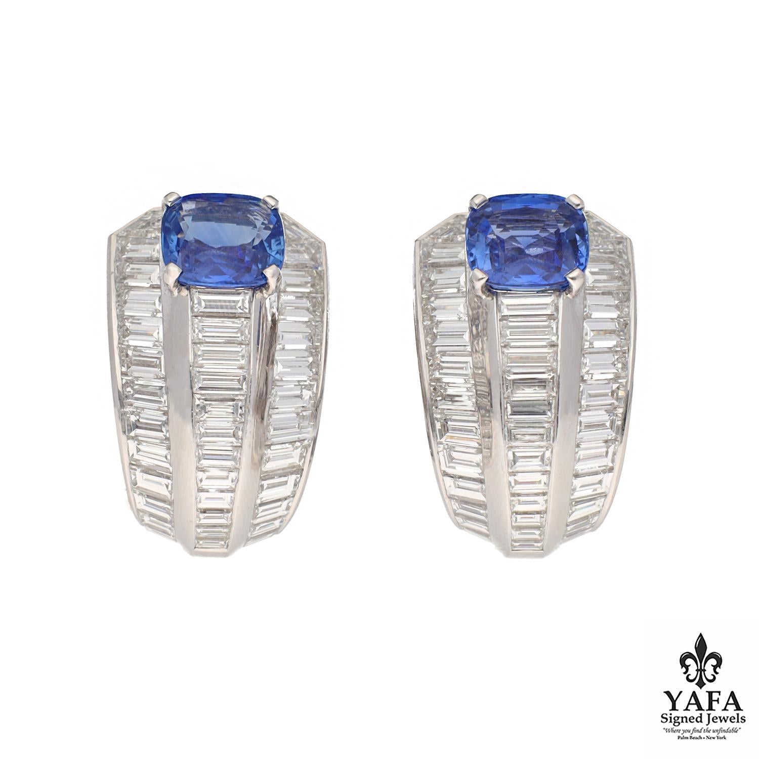 CARTIER Madagascar Sapphire and Diamond Earrings