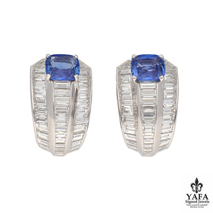 CARTIER Madagascar Sapphire and Diamond Earrings