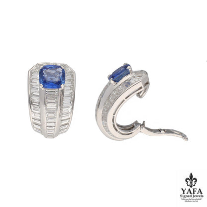 CARTIER Madagascar Sapphire and Diamond Earrings