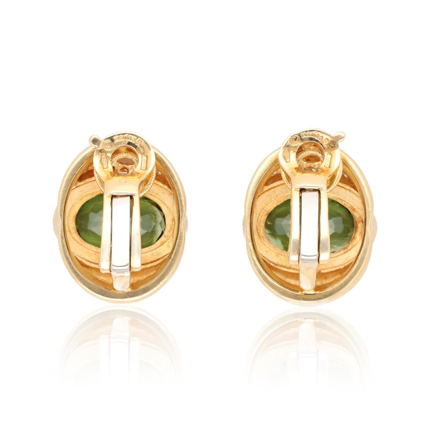 MARINA B 'Oca' Tourmaline and Diamond Ear Clips