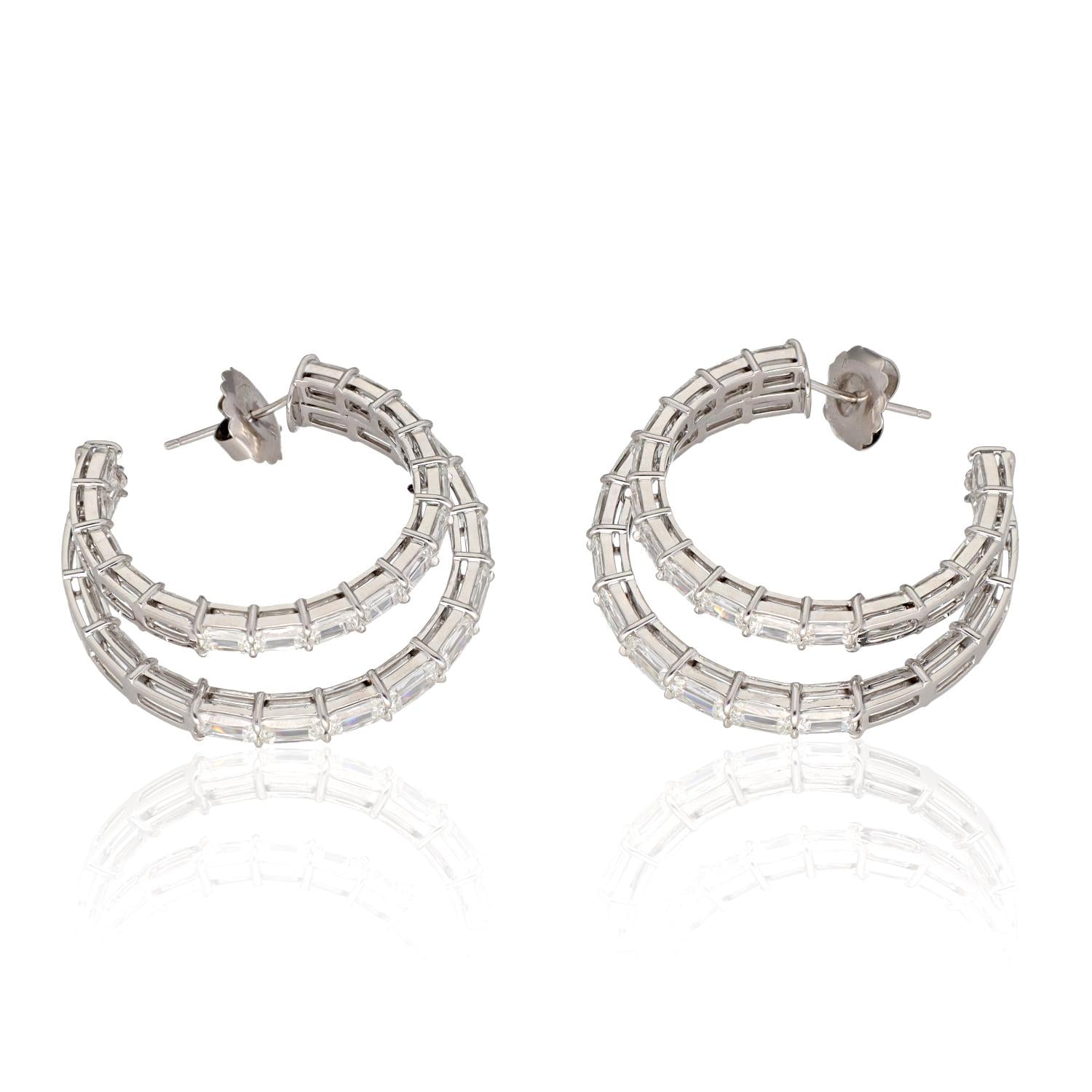 ASHOKA Spiral Diamond Hoop Earrings