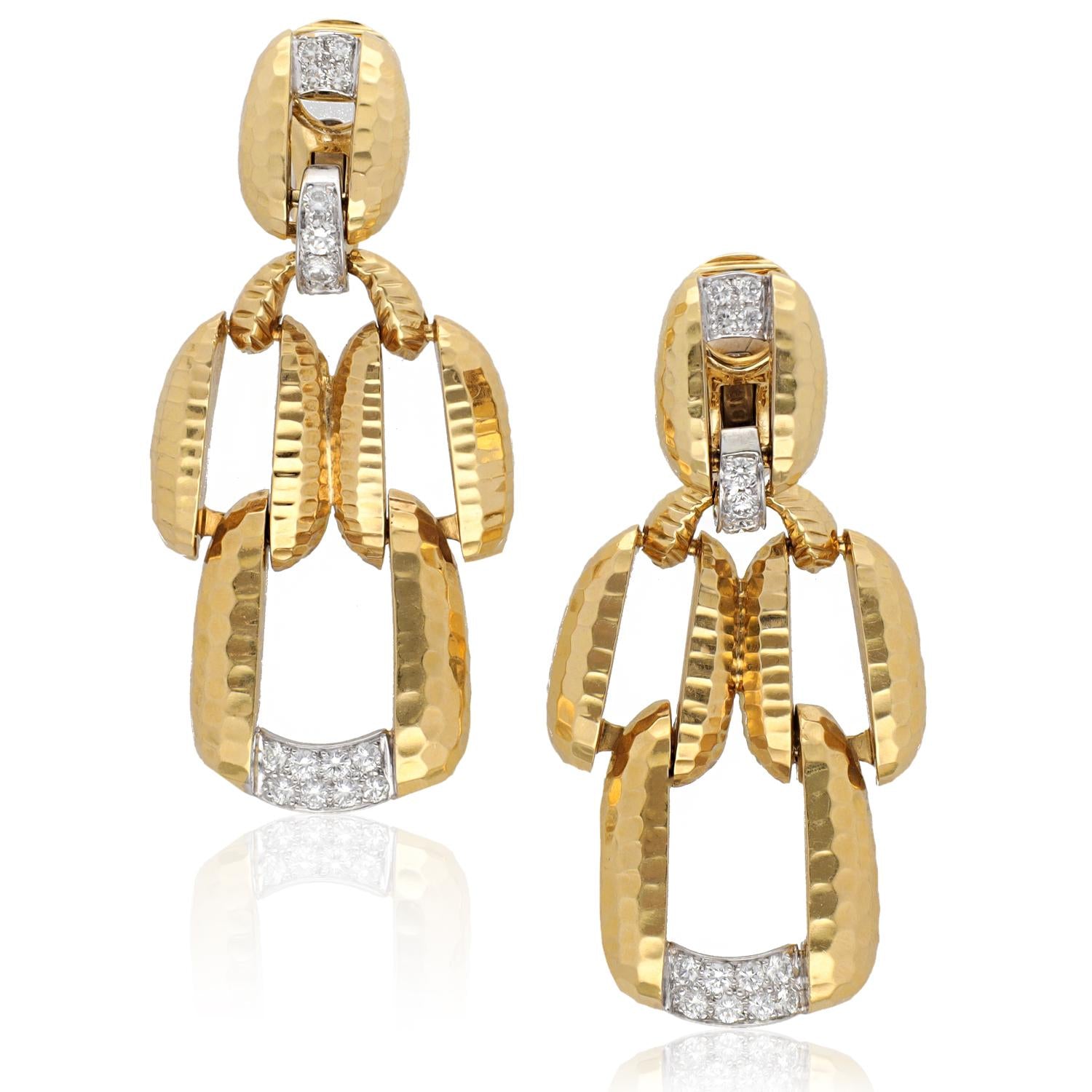 DAVID WEBB Suspended Hoop Ear Clips