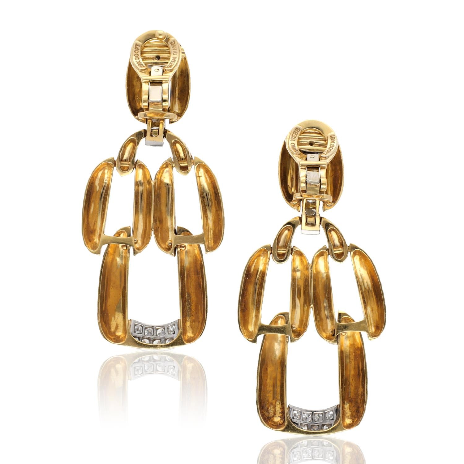 DAVID WEBB Suspended Hoop Ear Clips