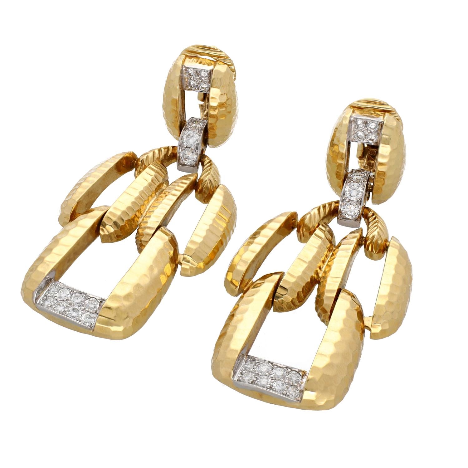 DAVID WEBB Suspended Hoop Ear Clips