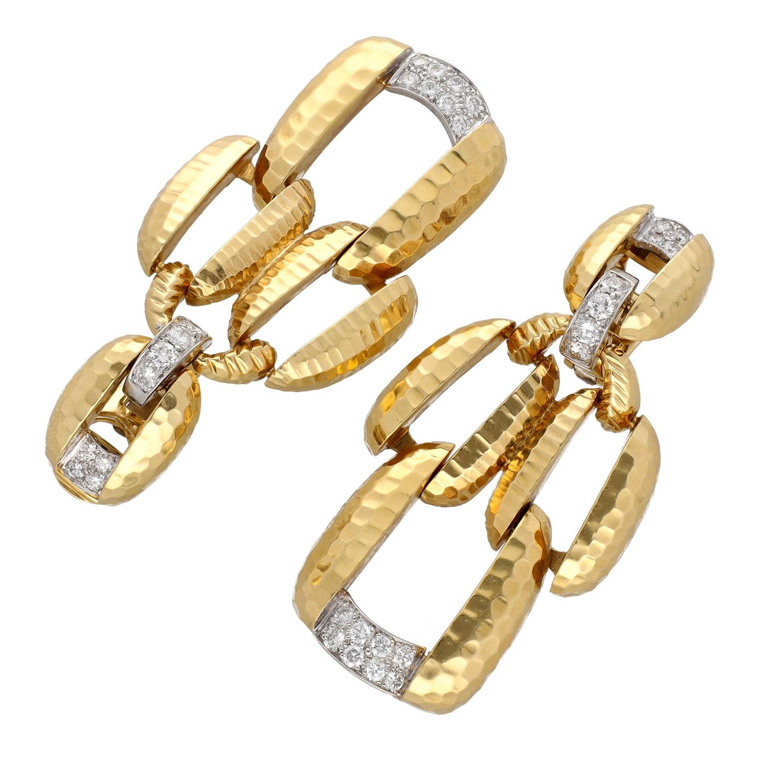 DAVID WEBB Suspended Hoop Ear Clips