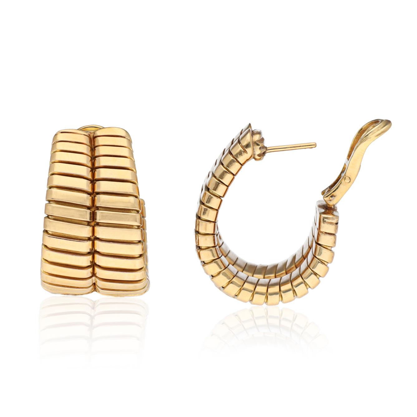 BULGARI Tubogas Two-Row Hoop Earrings