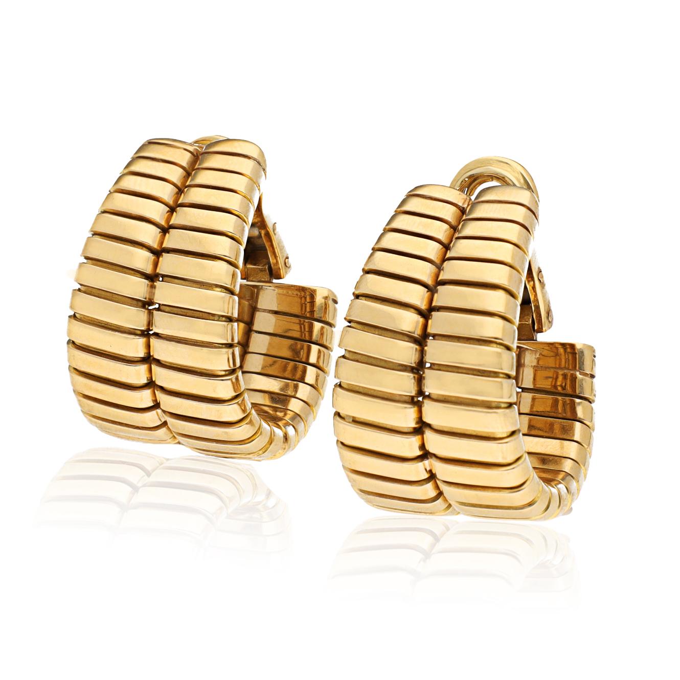 BULGARI Tubogas Two-Row Hoop Earrings