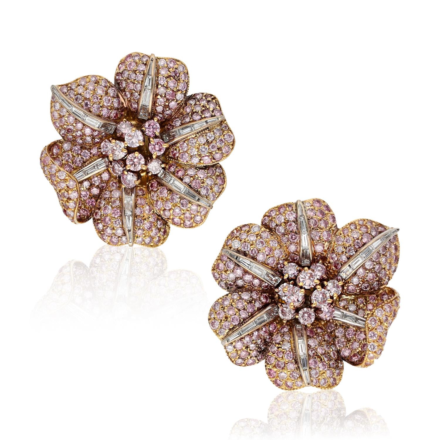 GRAFF Pink and White Diamond Ear Clips