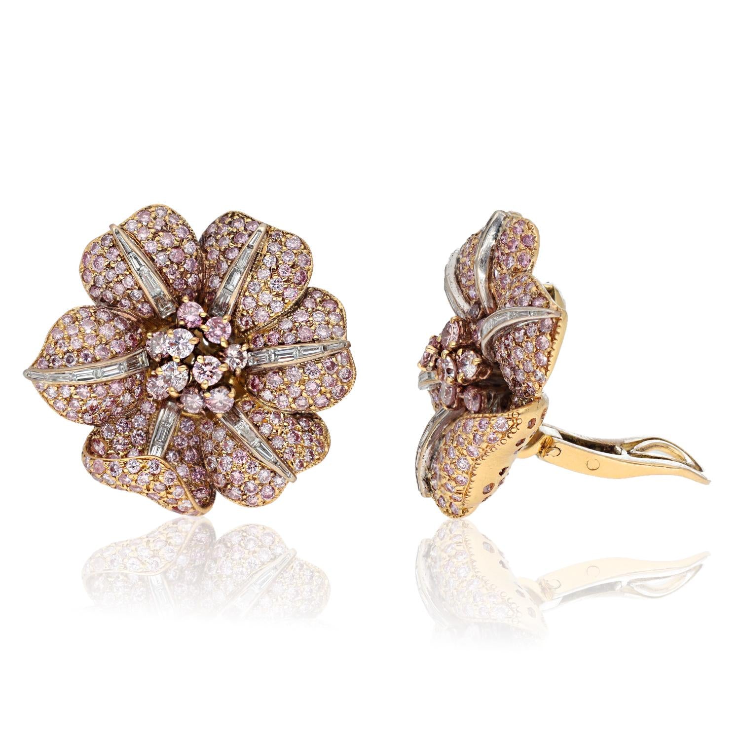 GRAFF Pink and White Diamond Ear Clips