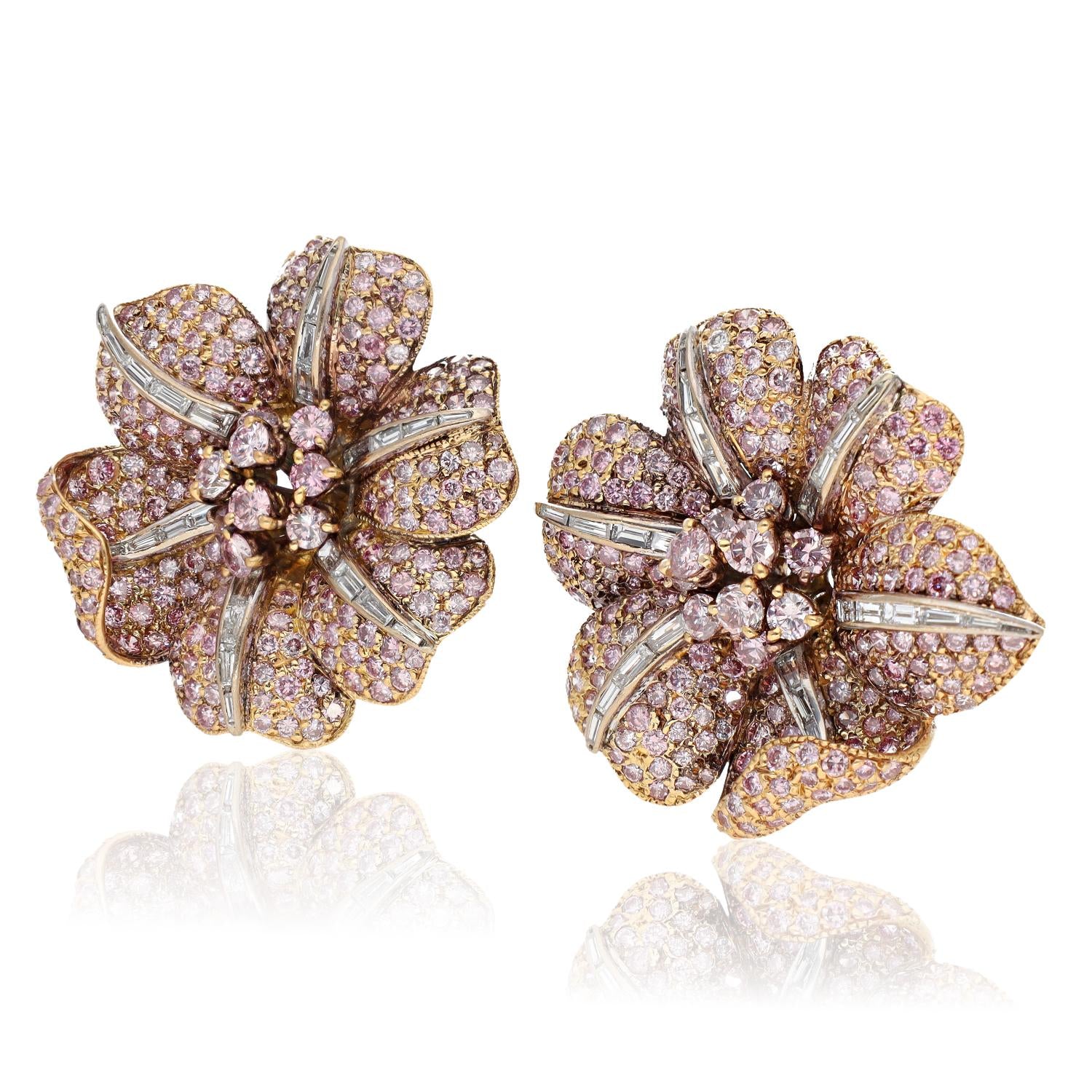 GRAFF Pink and White Diamond Ear Clips