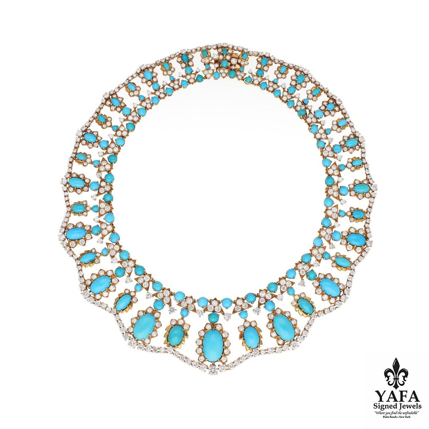 CARTIER Turquoise and Diamond Necklace