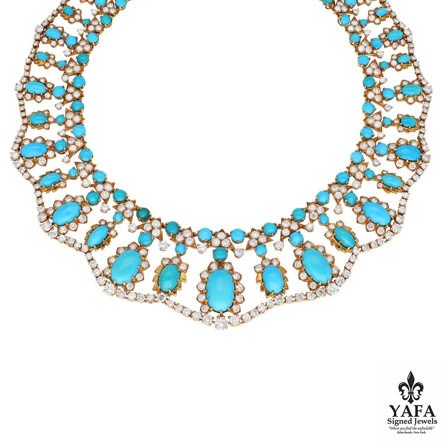 CARTIER Turquoise and Diamond Necklace