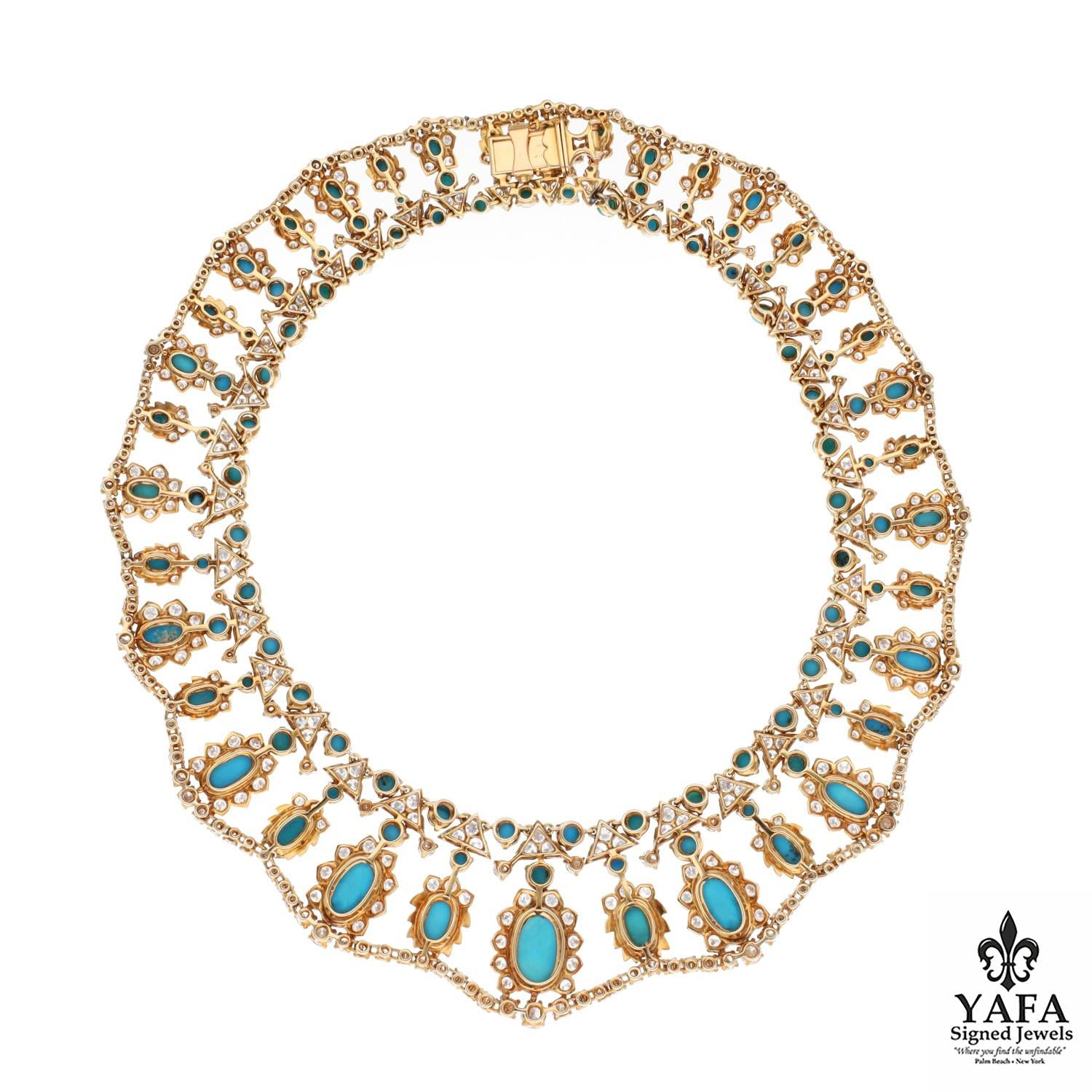 CARTIER Turquoise and Diamond Necklace