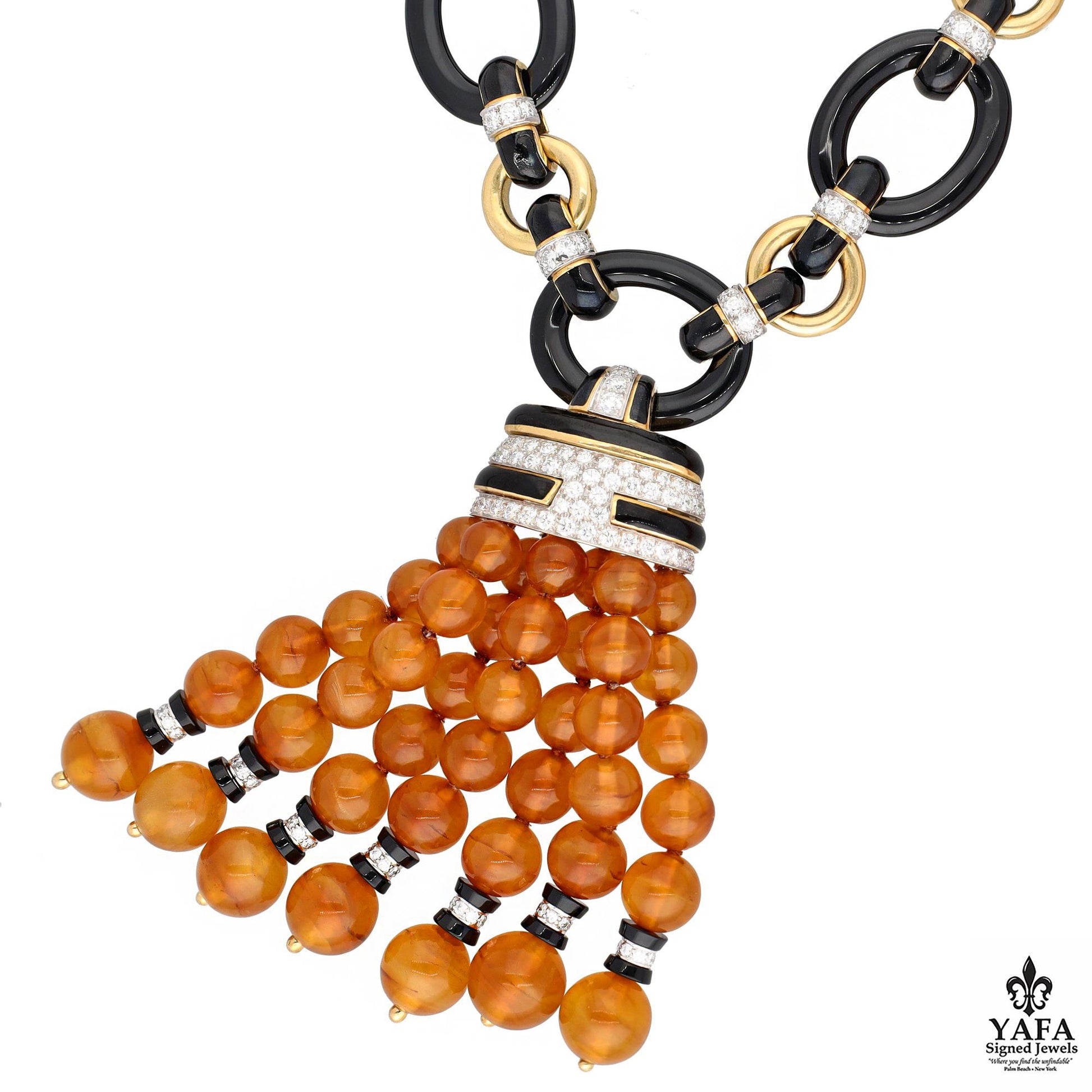 DAVID WEBB Amber Tassel Necklace