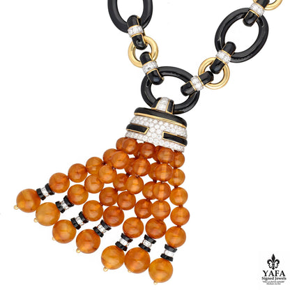 DAVID WEBB Amber Tassel Necklace