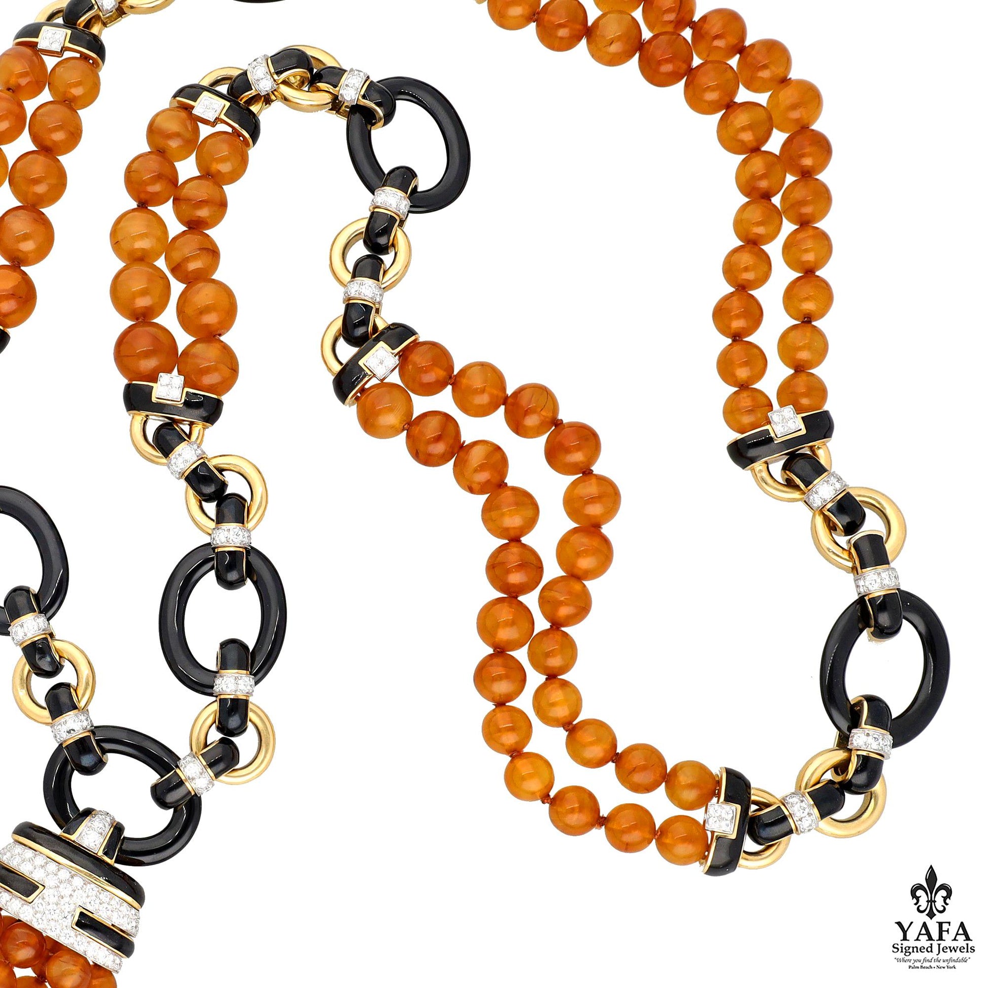 DAVID WEBB Amber Tassel Necklace