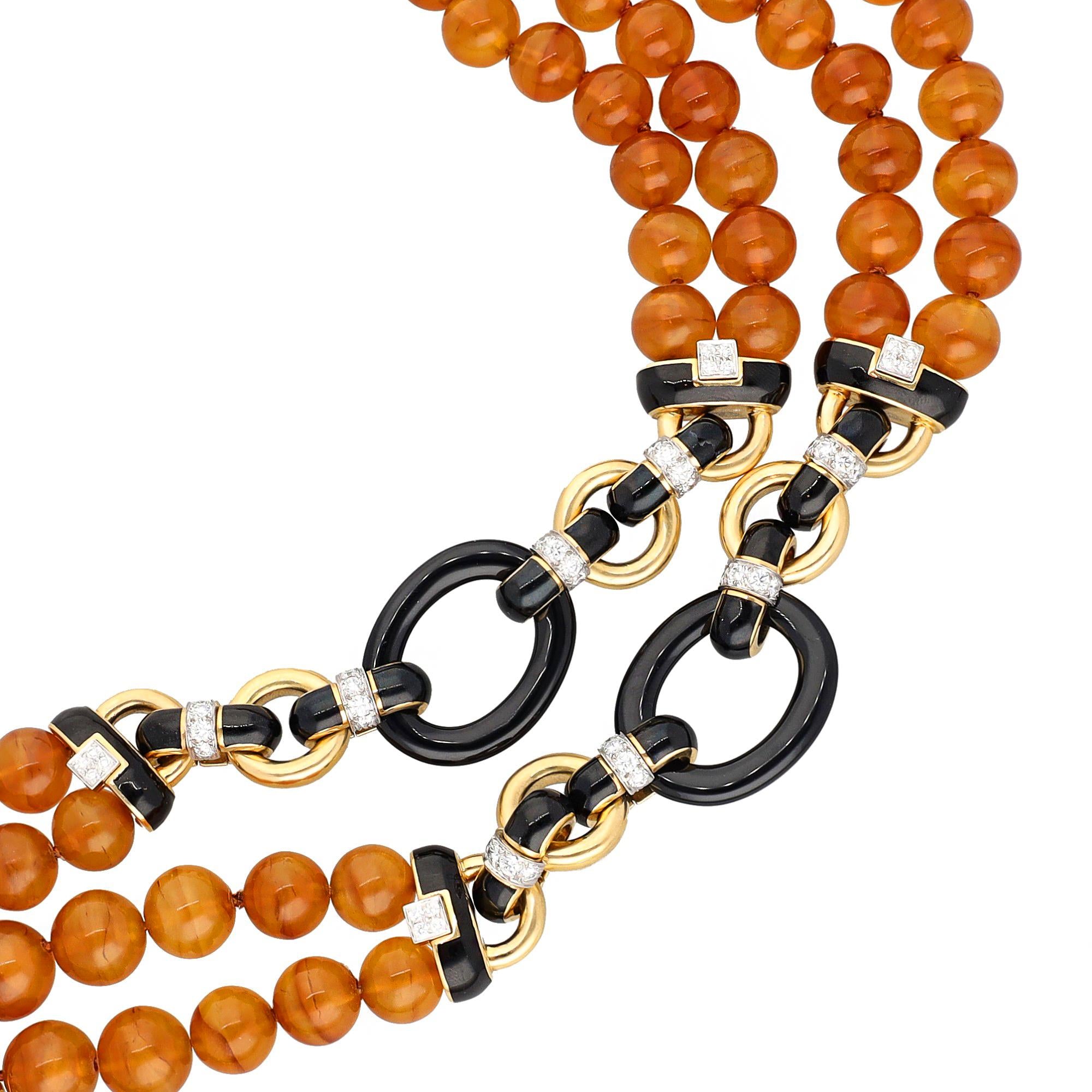 DAVID WEBB Amber Tassel Necklace
