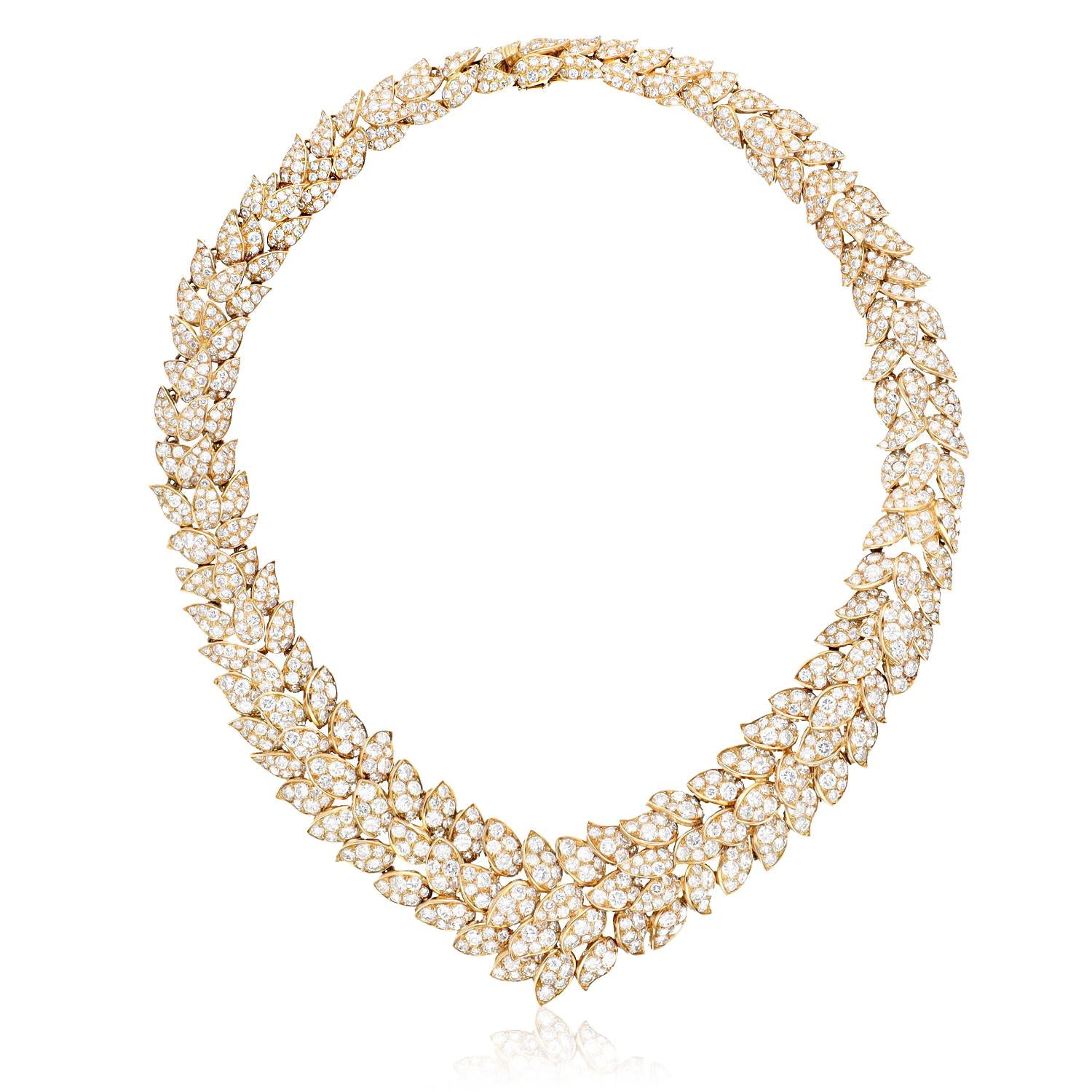 Van Cleef & Arpels Diamond Leaf Motif Necklace