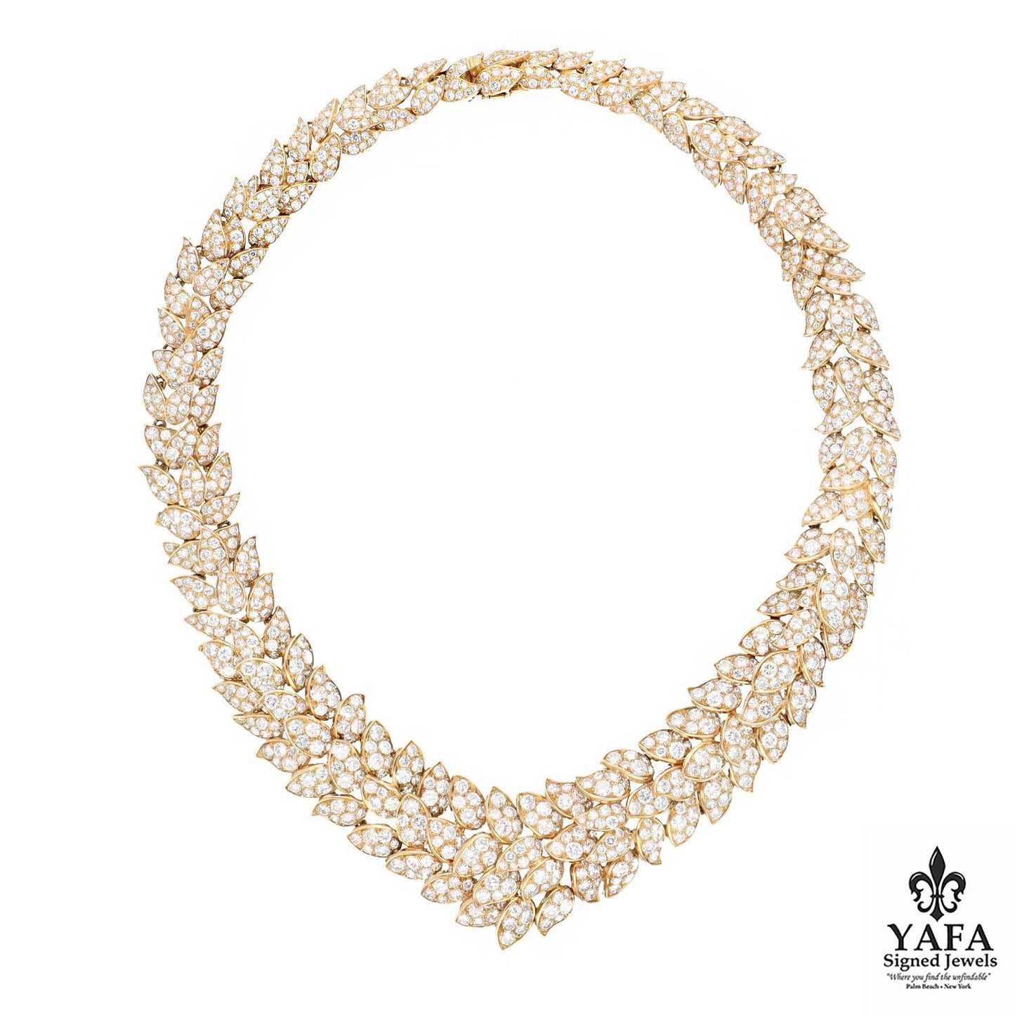 Van Cleef & Arpels Diamond Leaf Motif Necklace