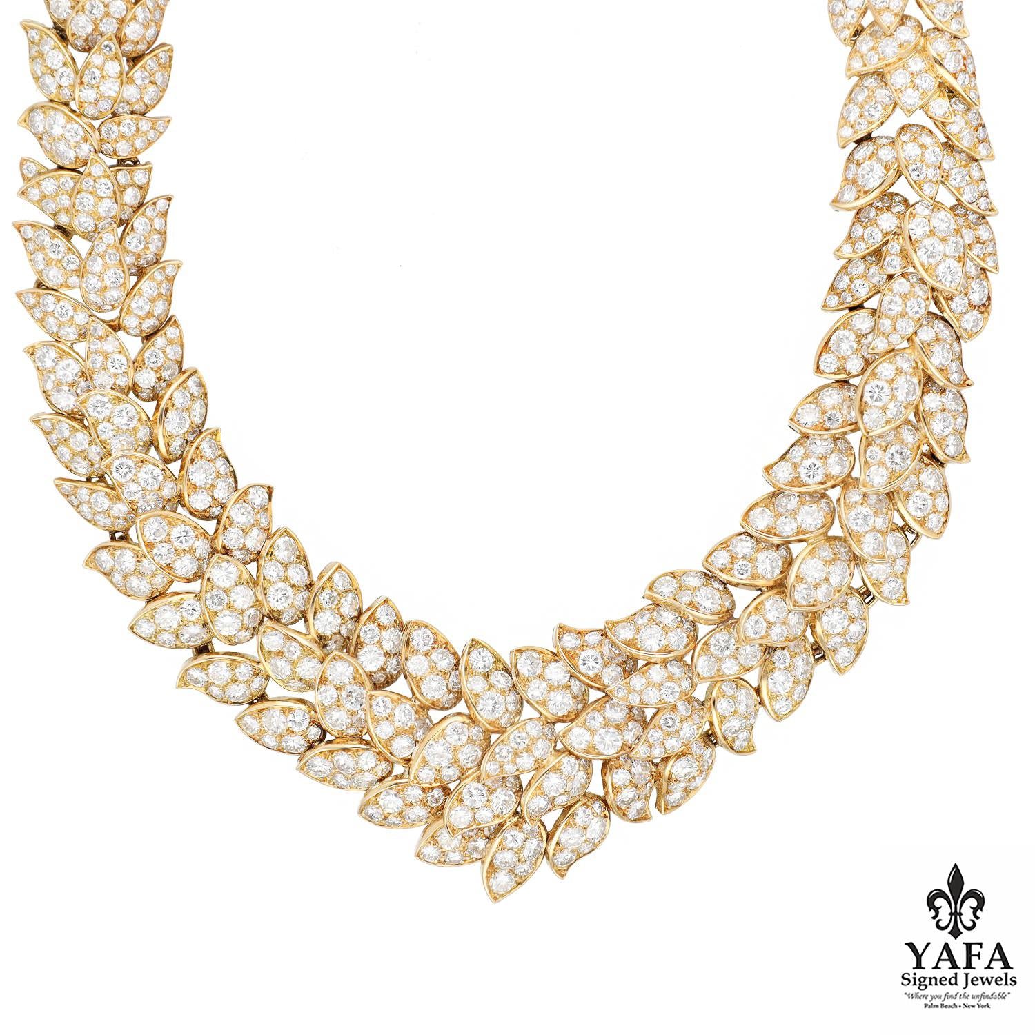 Van Cleef & Arpels Diamond Leaf Motif Necklace