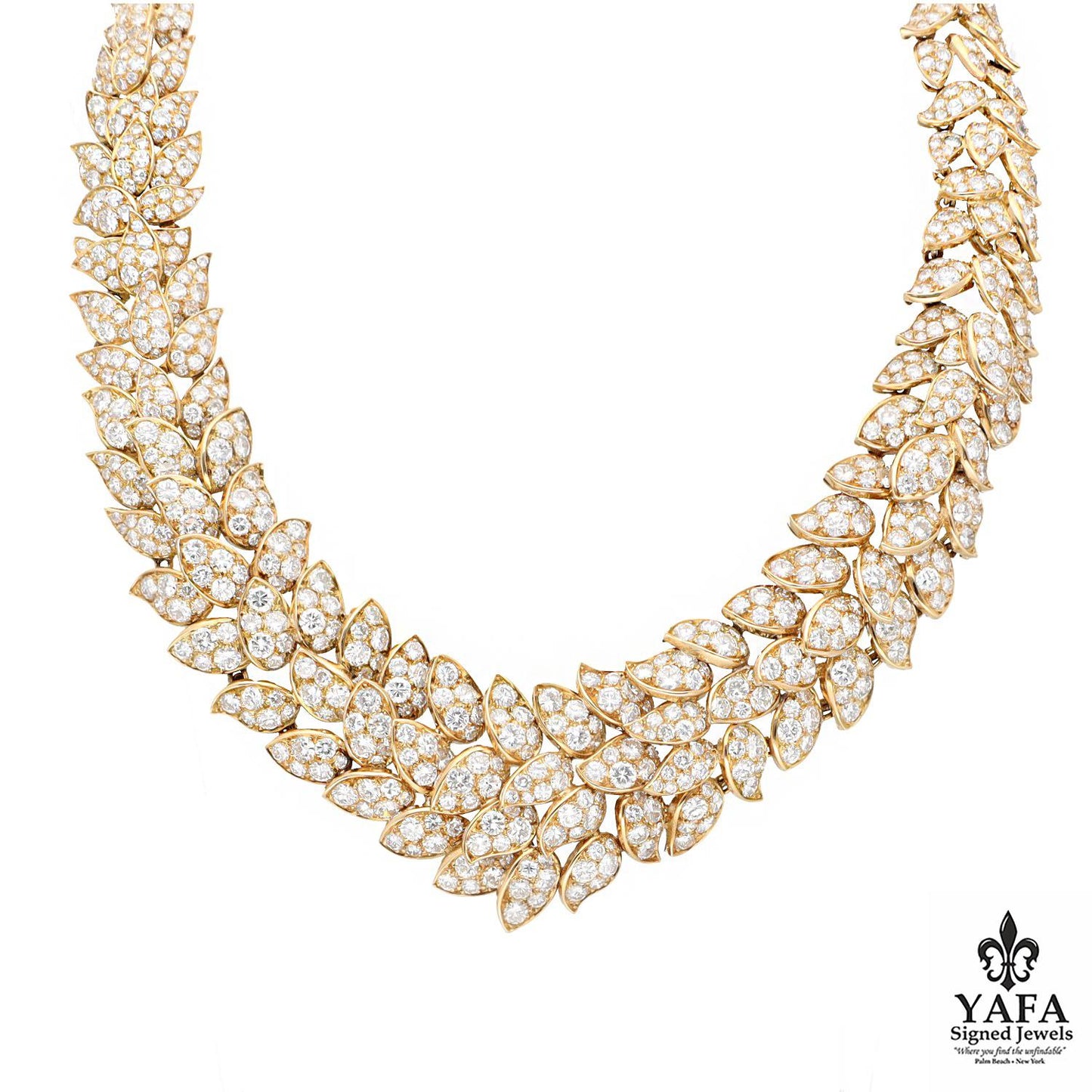 Van Cleef & Arpels Diamond Leaf Motif Necklace