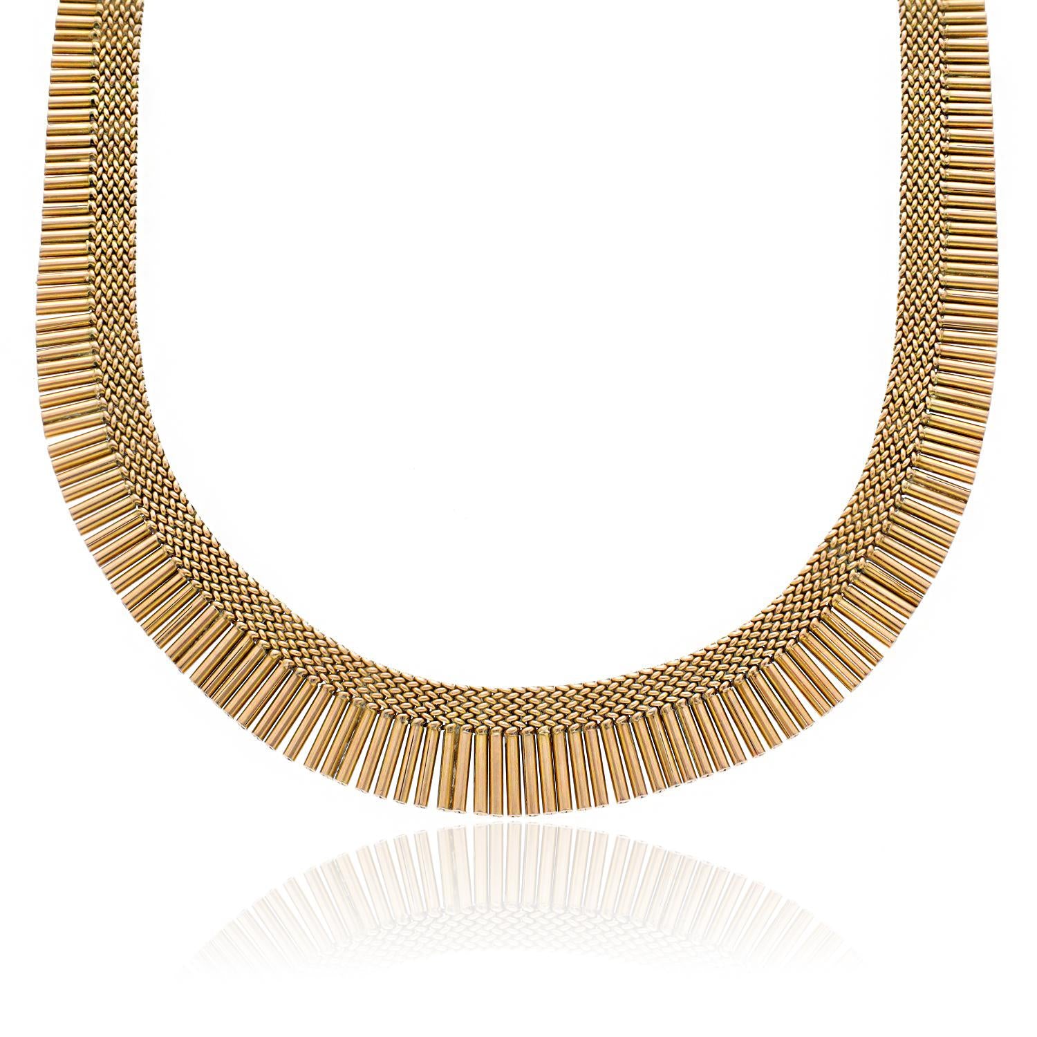 Rose Gold Fringe Necklace