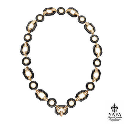 VAN CLEEF & ARPELS Diamond and Onyx Sautoir Necklace/Bracelet