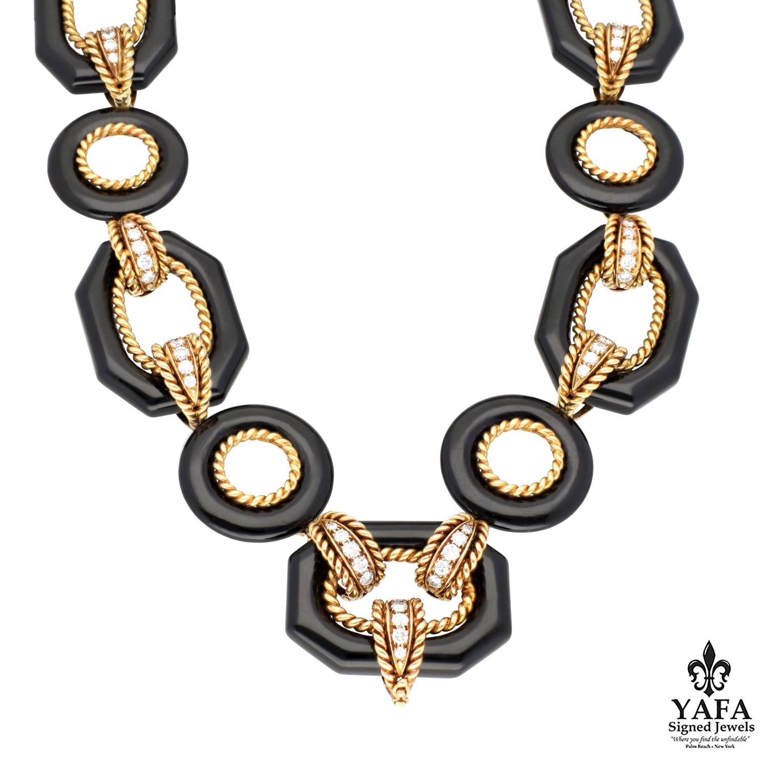 VAN CLEEF & ARPELS Diamond and Onyx Sautoir Necklace/Bracelet