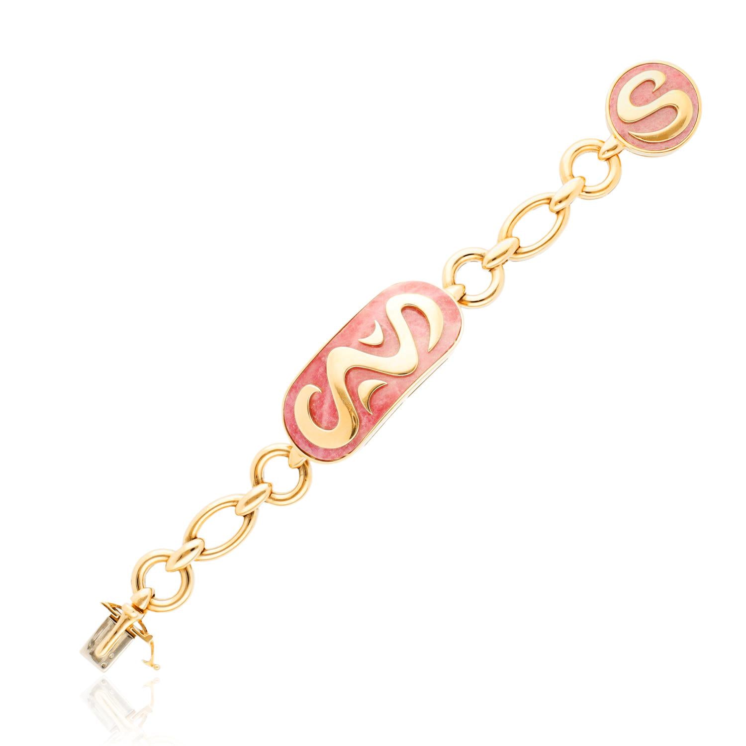 BULGARI 18K Yellow Gold and Rose Quartz Suite