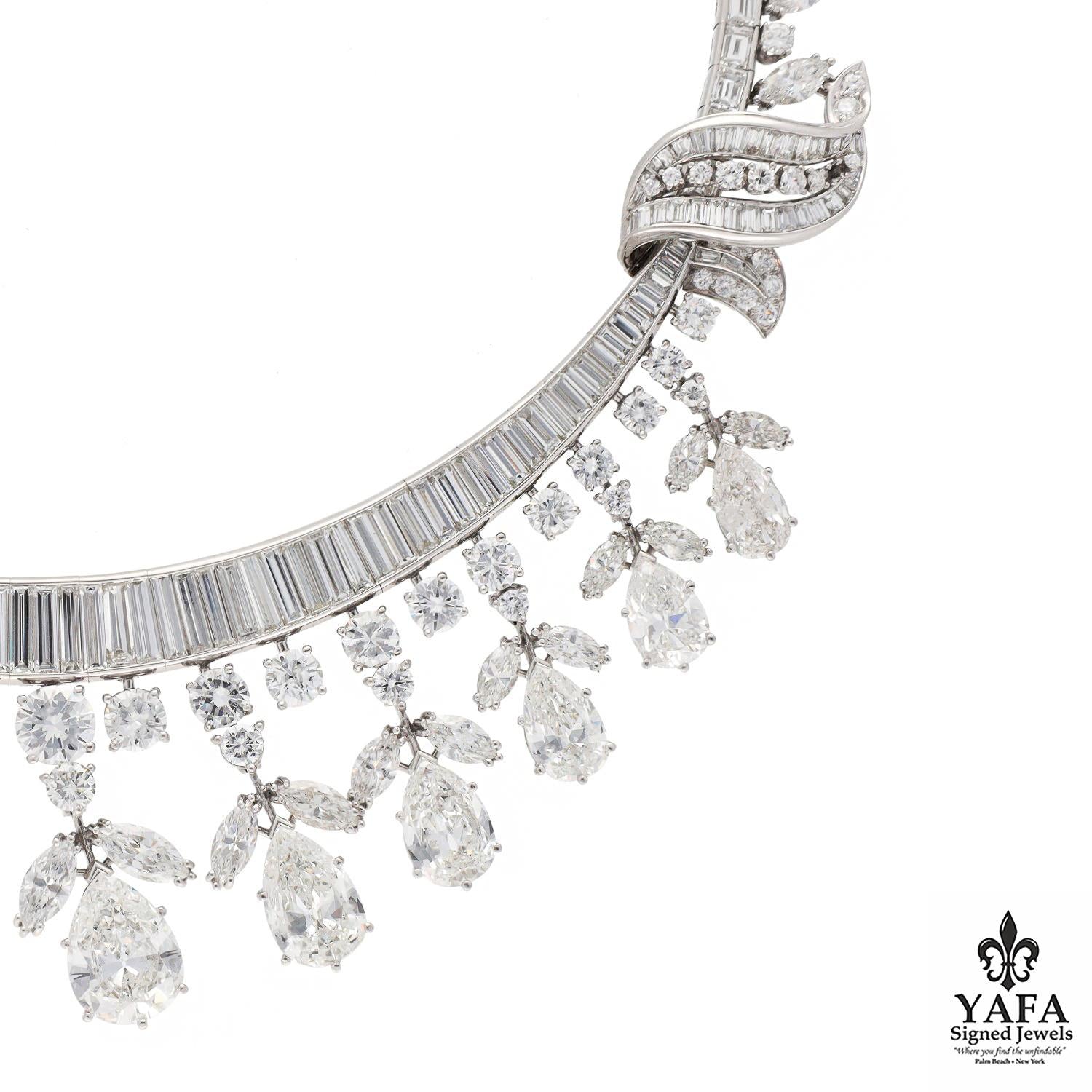 OSCAR HEYMAN Platinum and Diamond Necklace
