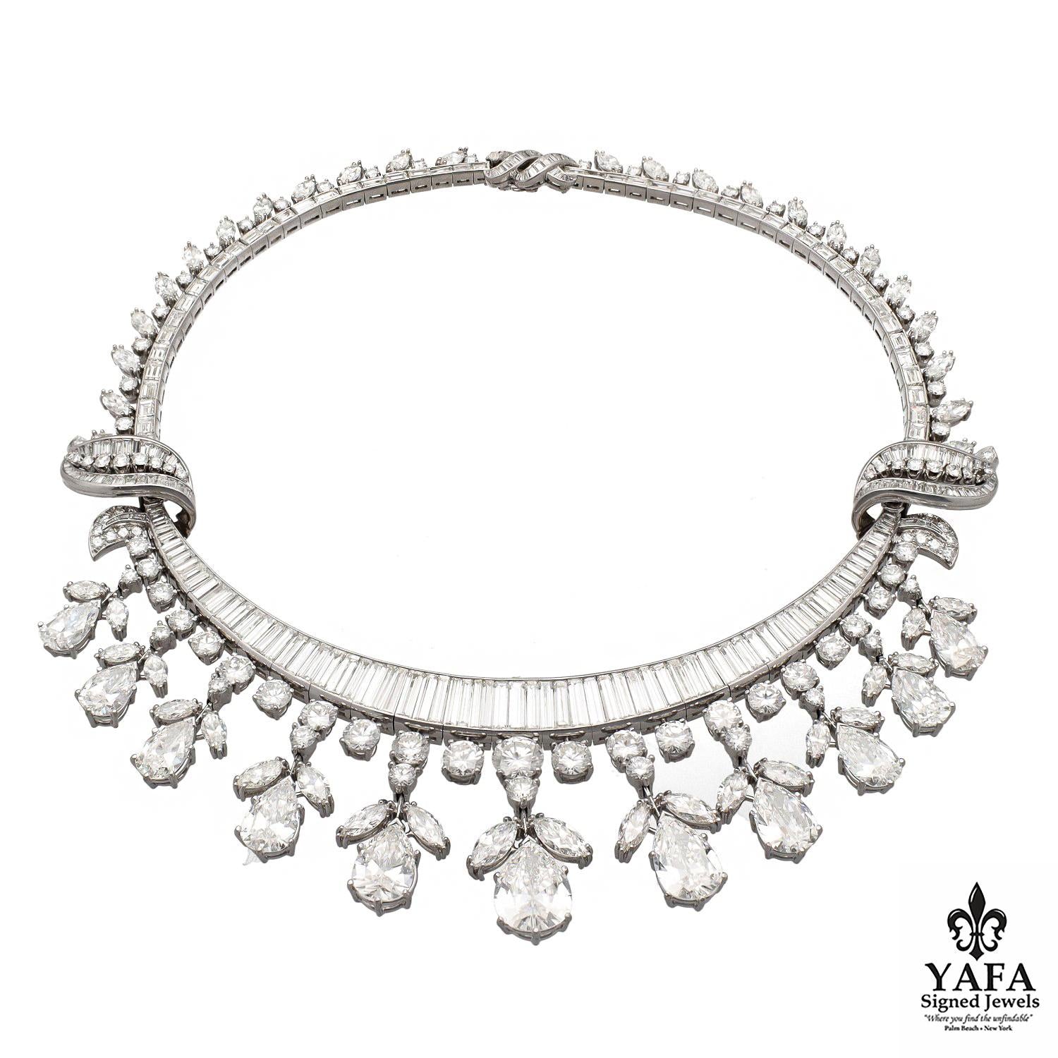 OSCAR HEYMAN Platinum and Diamond Necklace