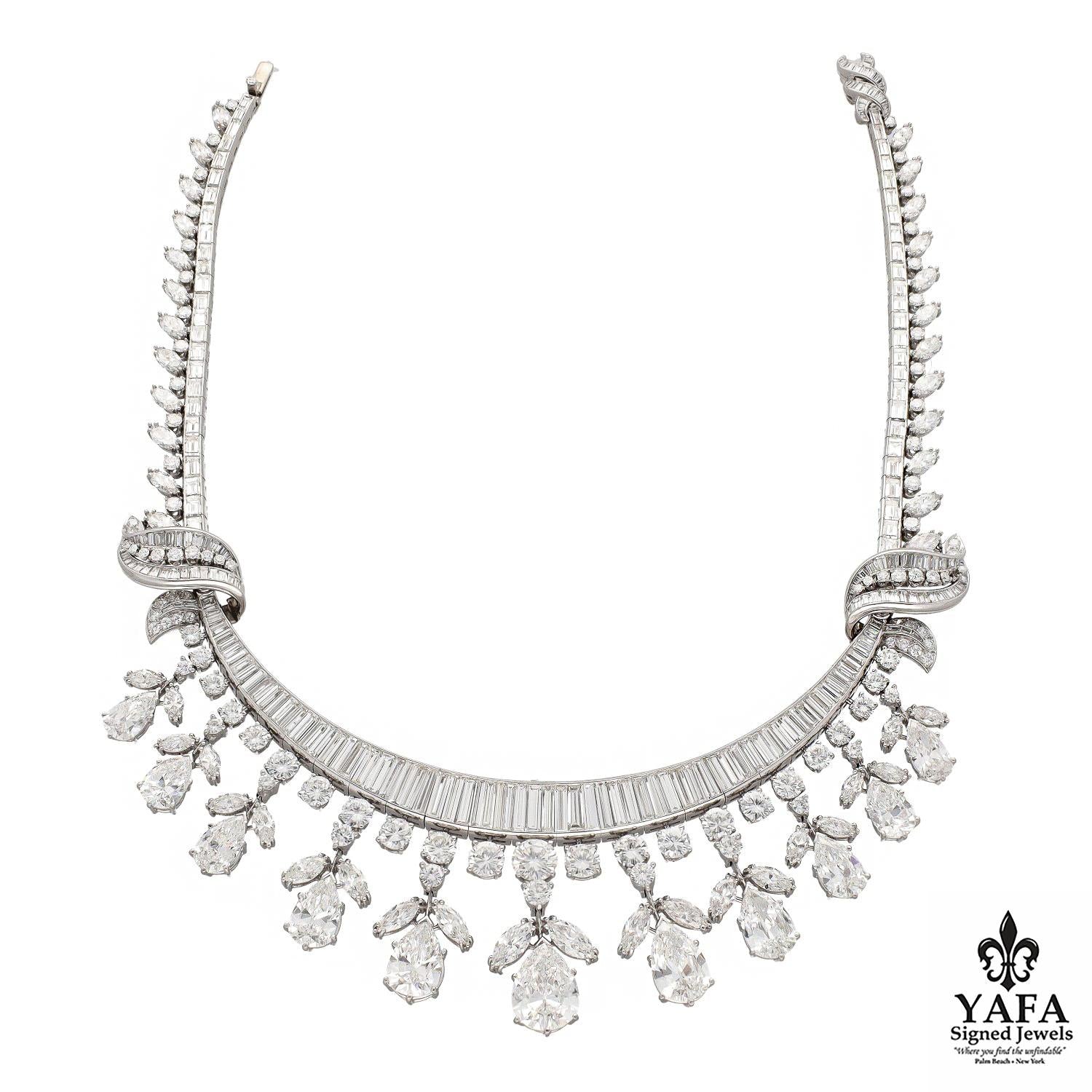 OSCAR HEYMAN Platinum and Diamond Necklace