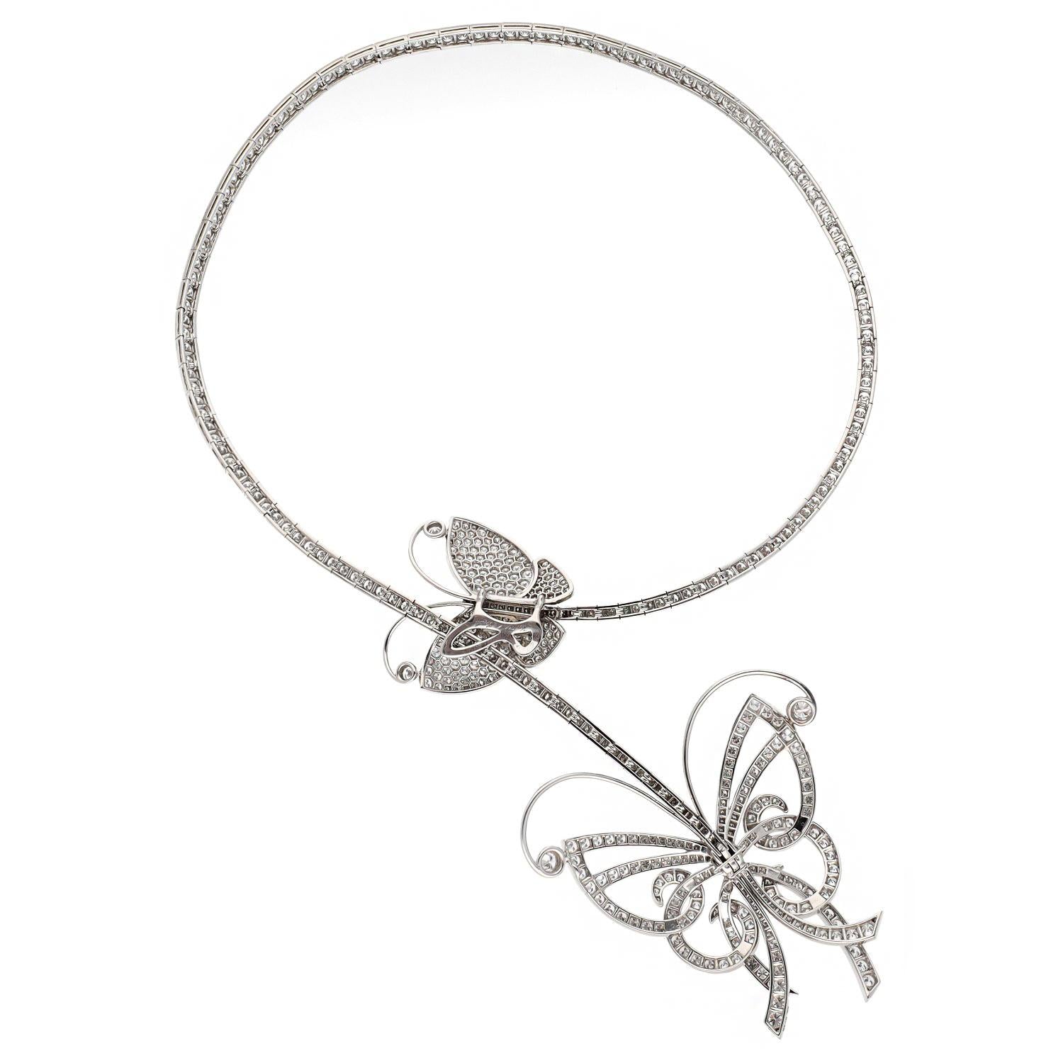 Van Cleef & Arpels Flying Butterfly Necklace and Detachable Clip